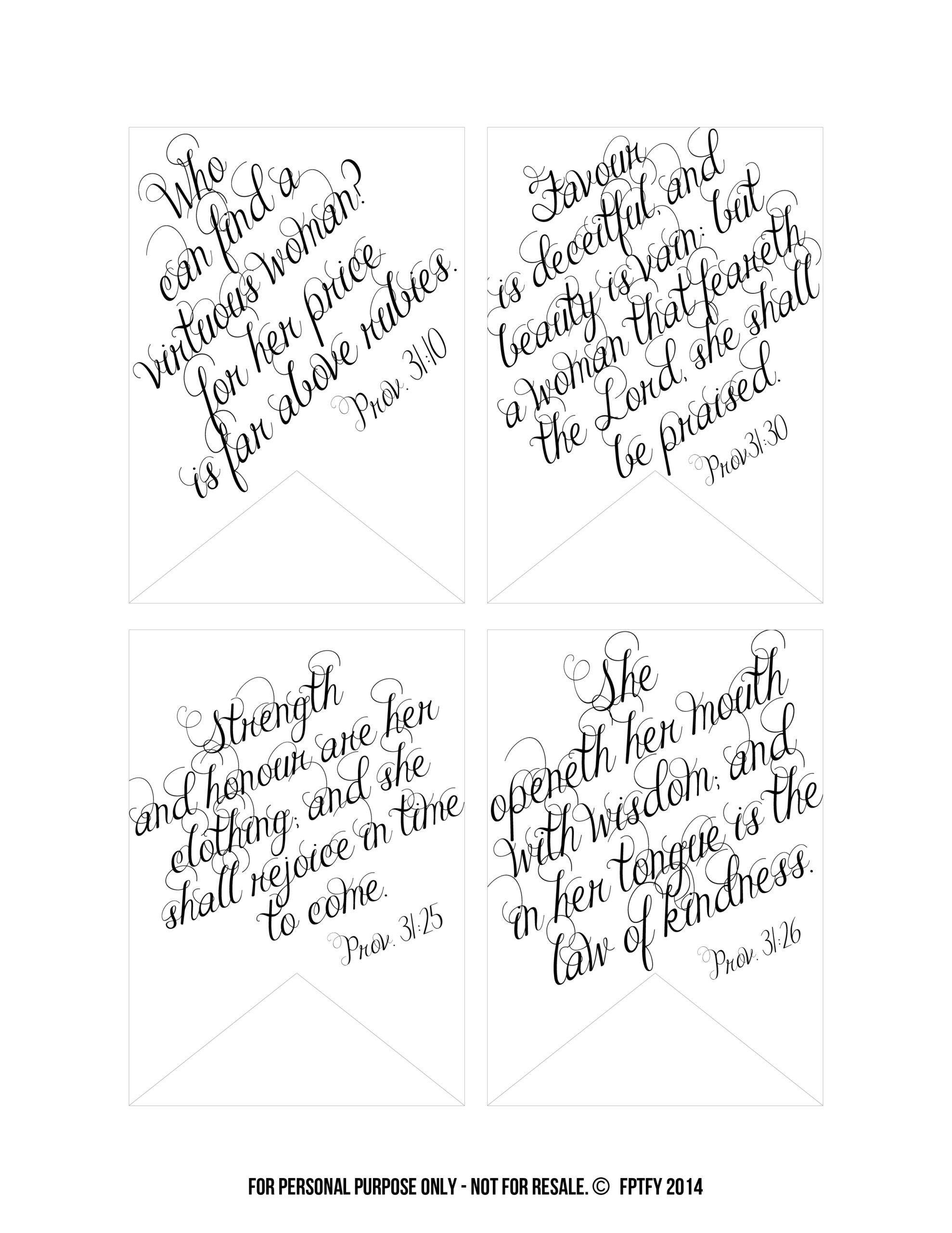 Printable Bible Verses: Proverbs 31 Tags - Free Pretty Things For You in Free Printable Printable Proverbs 31 Woman