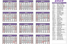 Printable Calendar 2025 One Page With Holidays (Single Page) 2025 for Free Printable Julian Calendar 2025