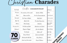 Printable Christian Charades Game, 70 Bible Charades, Easter for Bible Charades Free Printable