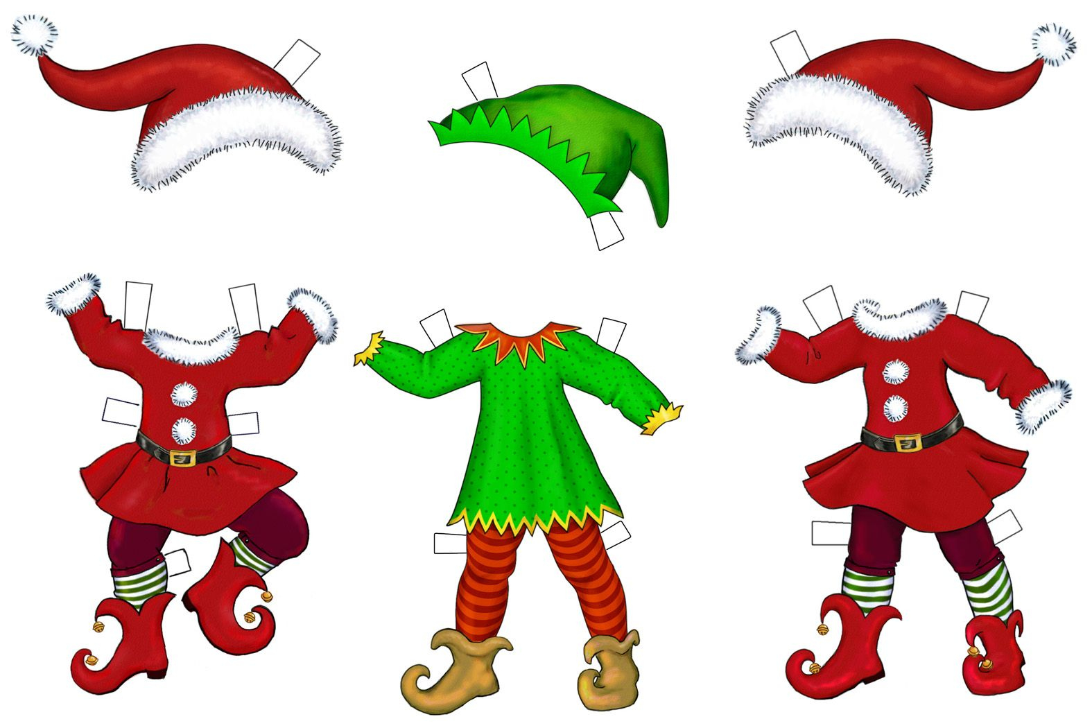 Printable Christmas Elf Clipart #2611454 in Elf Paper Doll Printable