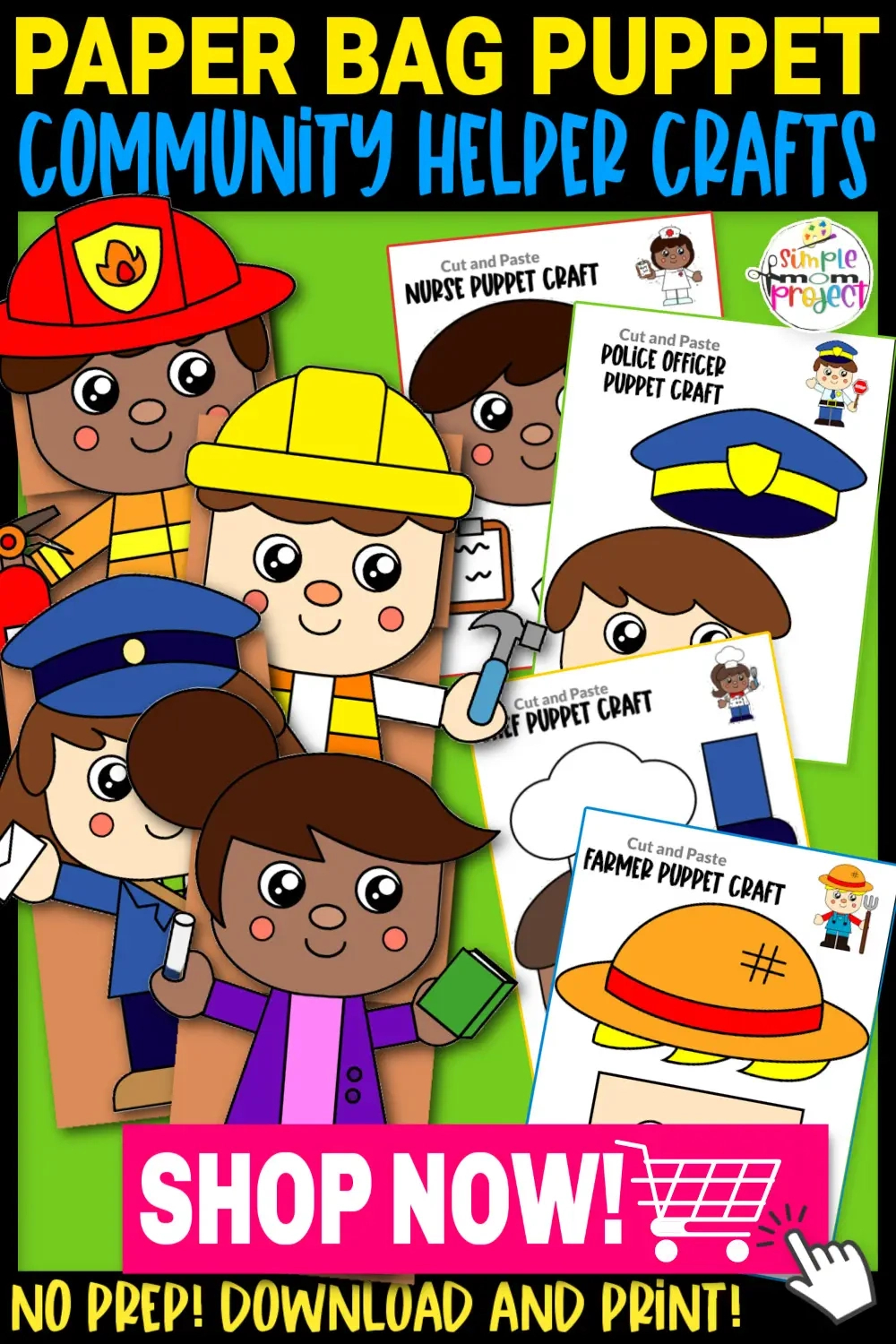 Printable Community Helper Puppet Craft Templates – Simple Mom Project with Free Printable Community Helper Puppets Template
