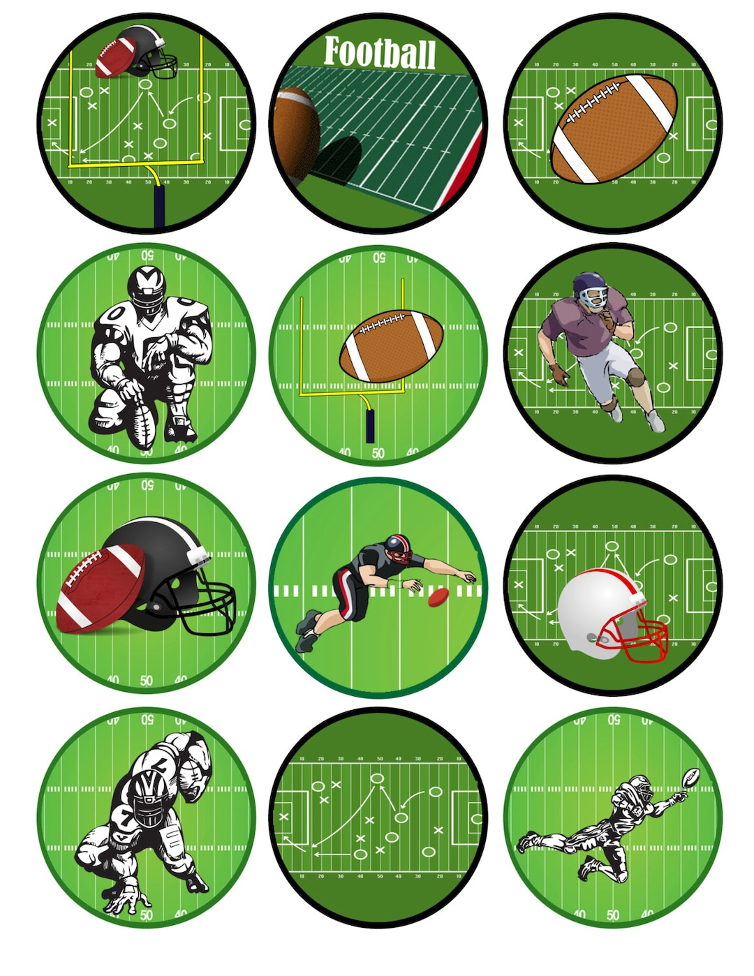 Printable Cupcake Toppers Football Topper Instant Download Party within Football Cupcake Toppers Printable