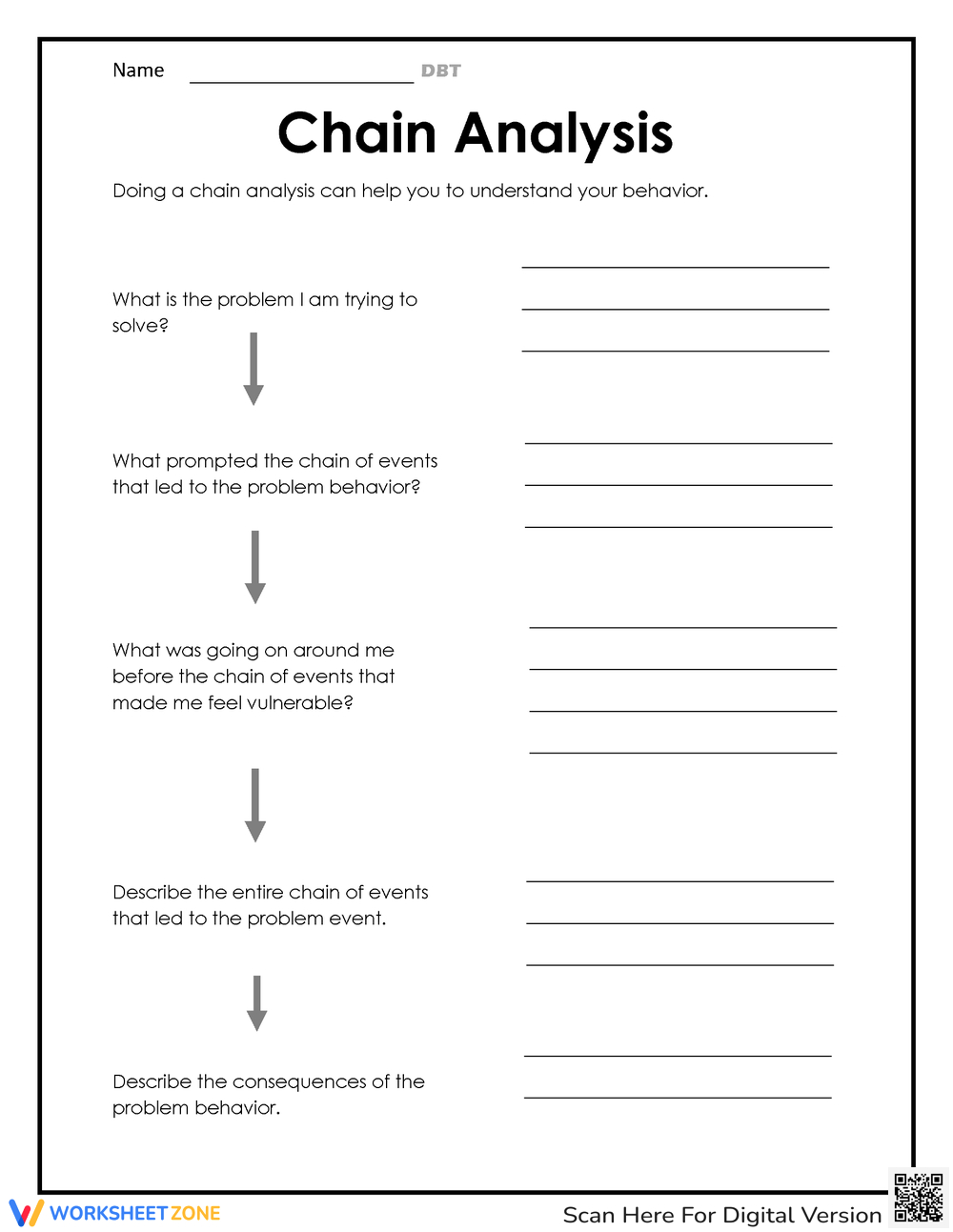 Printable Dbt Chain Analysis Worksheets Download in Free Printable Printable Dbt Behavior Chain Analysis Worksheet