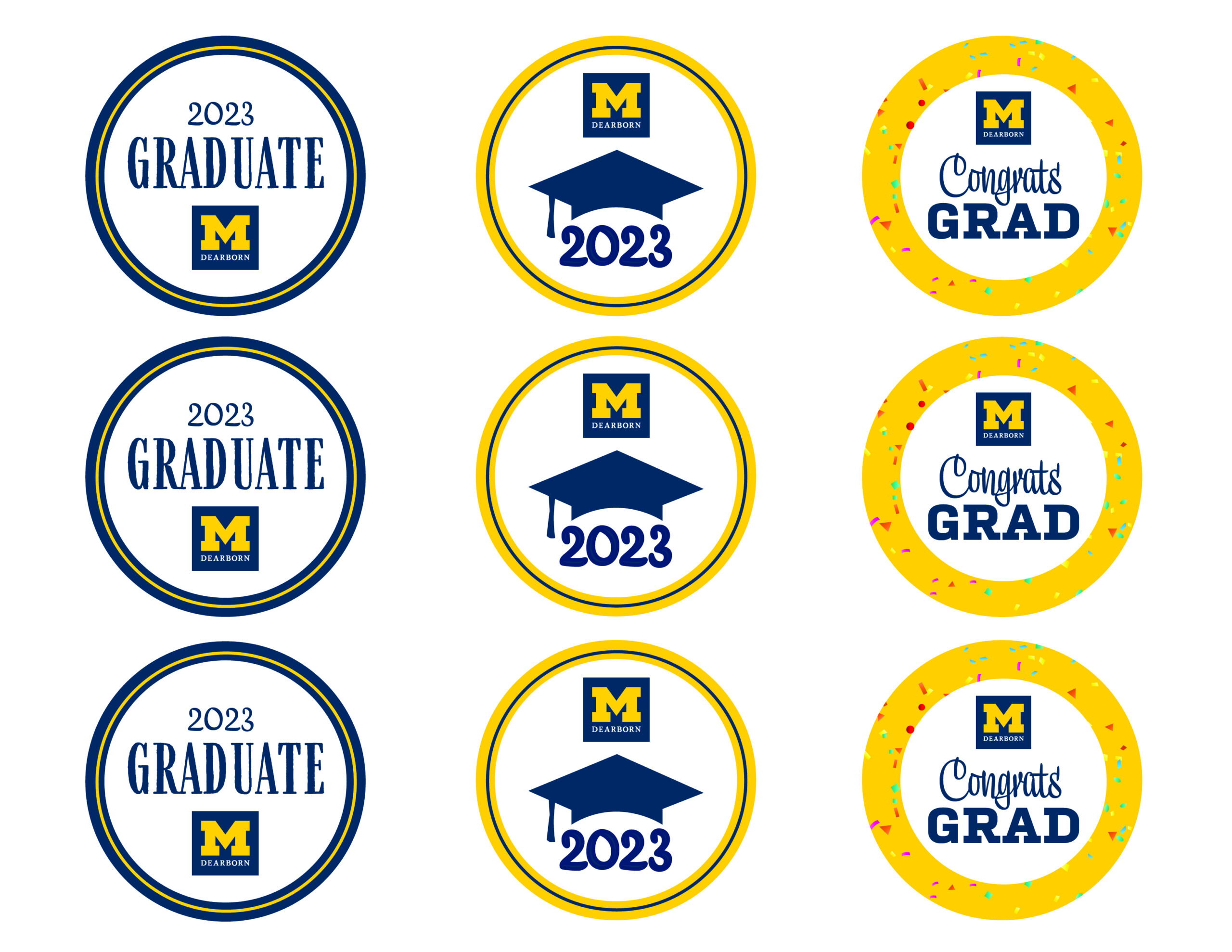 Printable Decorations | University Of Michigan-Dearborn with regard to Printable Graduation Cupcake Toppers