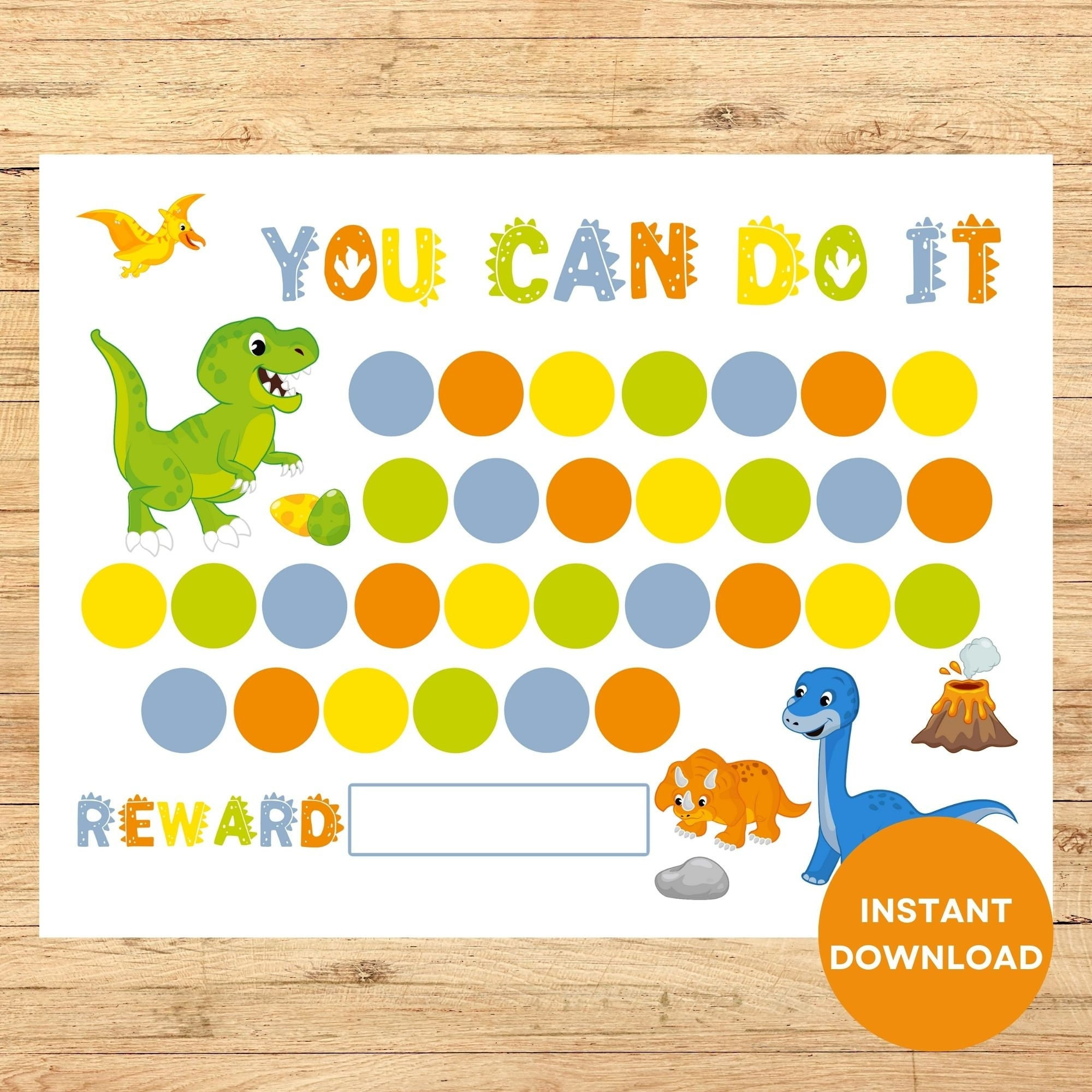Printable Dinosaur Reward Chart, Dinosaur Potty Chart, Dinosaur in Dinosaur Reward Chart Free Printable