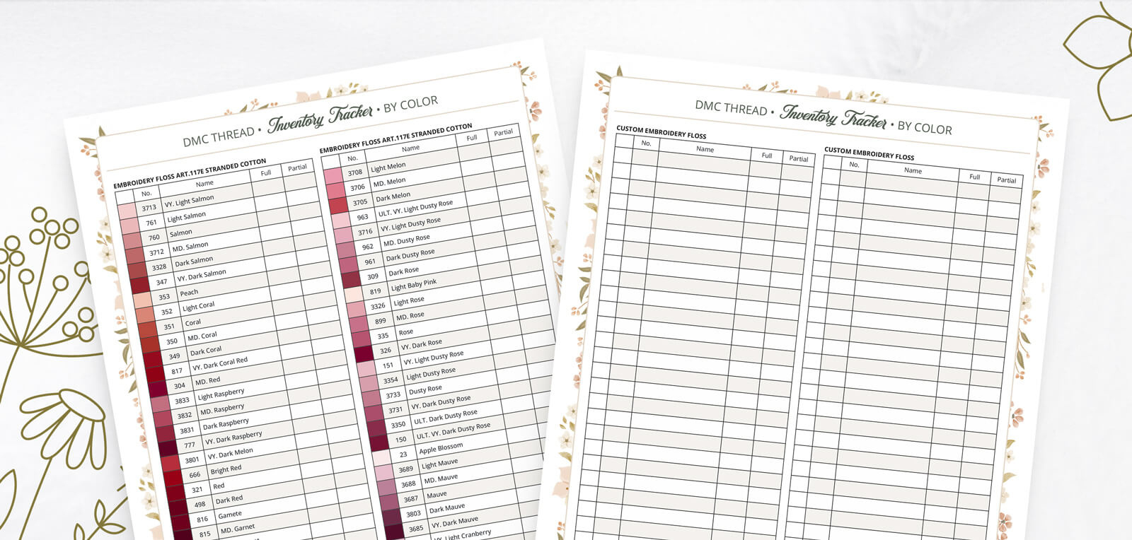 Printable Dmc Thread Inventory Tracker - Stitch Palettes pertaining to Free Printable Dmc Floss Checklist 2025