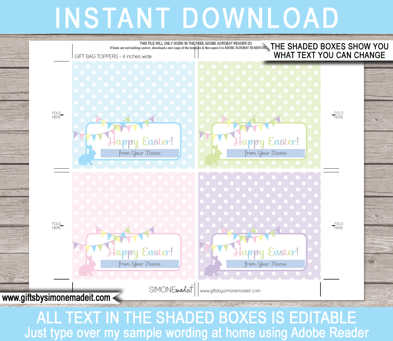 Printable Easter Treat Bag Toppers Template | Last Minute Class intended for Free Printable Easter Treat Bag Toppers