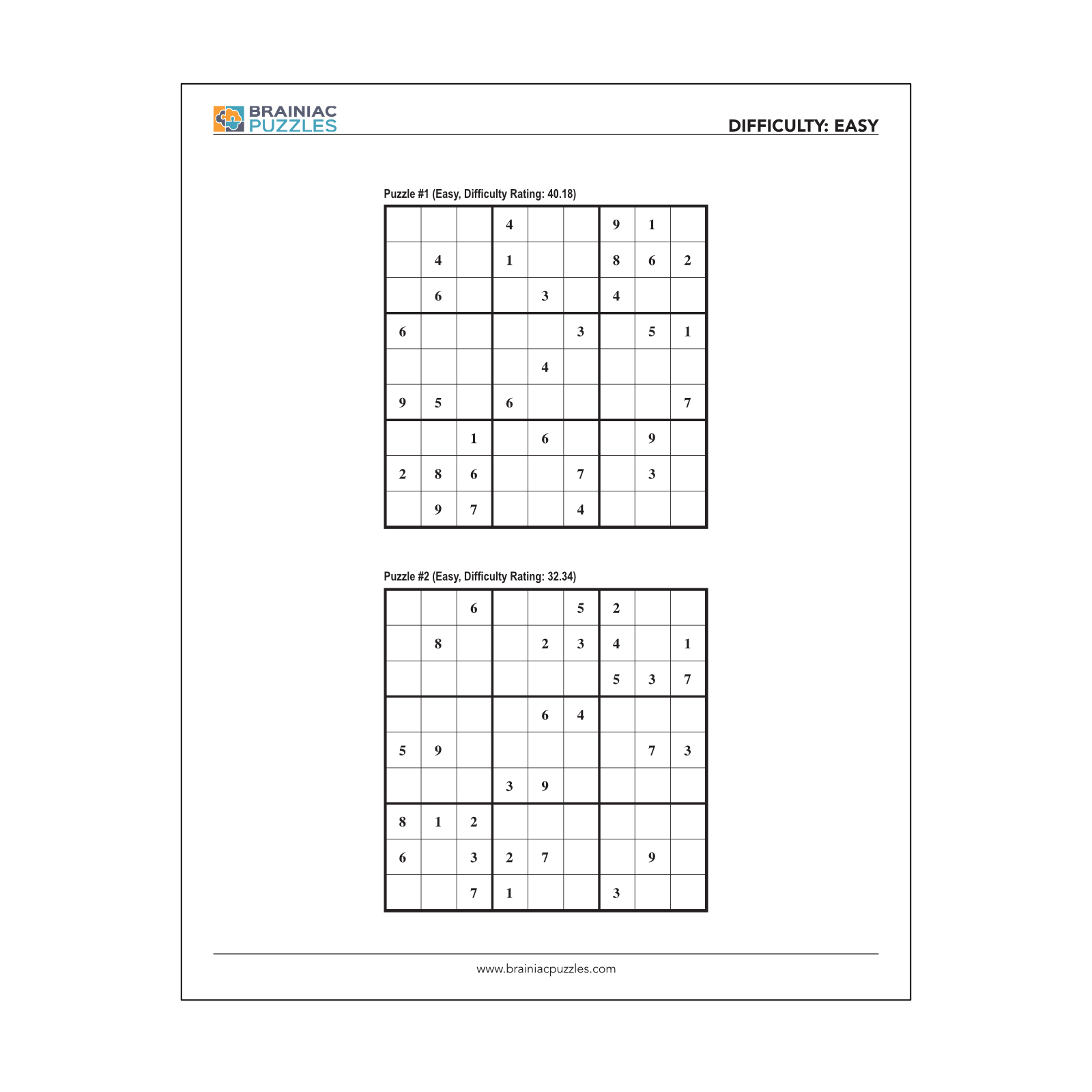 Printable Easy Sudoku Pack: 432 Puzzles For Adults – Volume 1 with Sudoku Printable Puzzles Free
