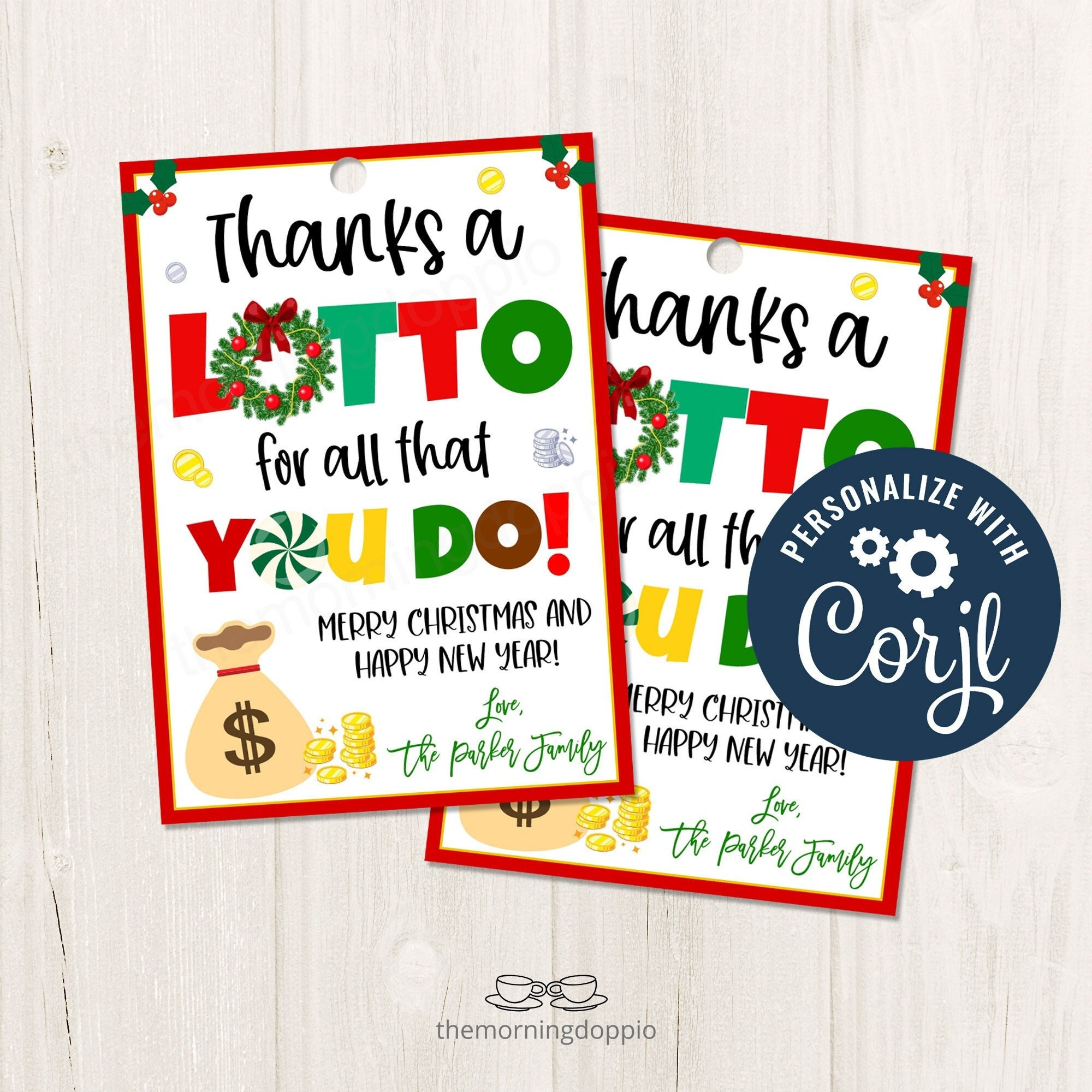 Printable/Editable Thanks A Lotto For All You Do Lottery intended for Thanks a Lotto For All You Do Free Printable