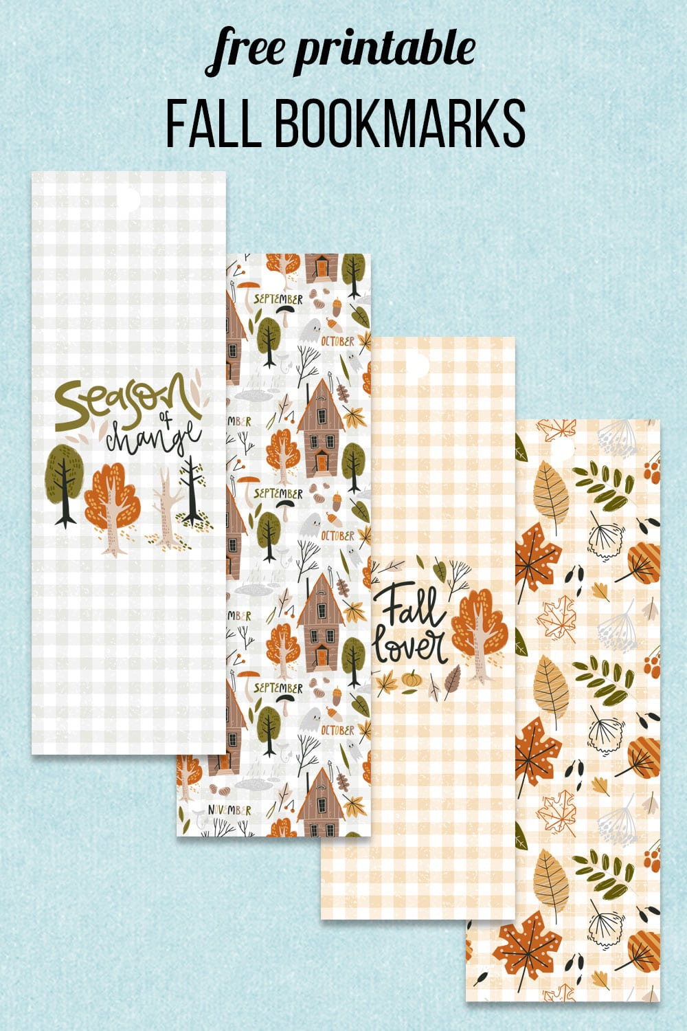 Printable Fall Bookmarks pertaining to Fall Bookmarks Free Printable