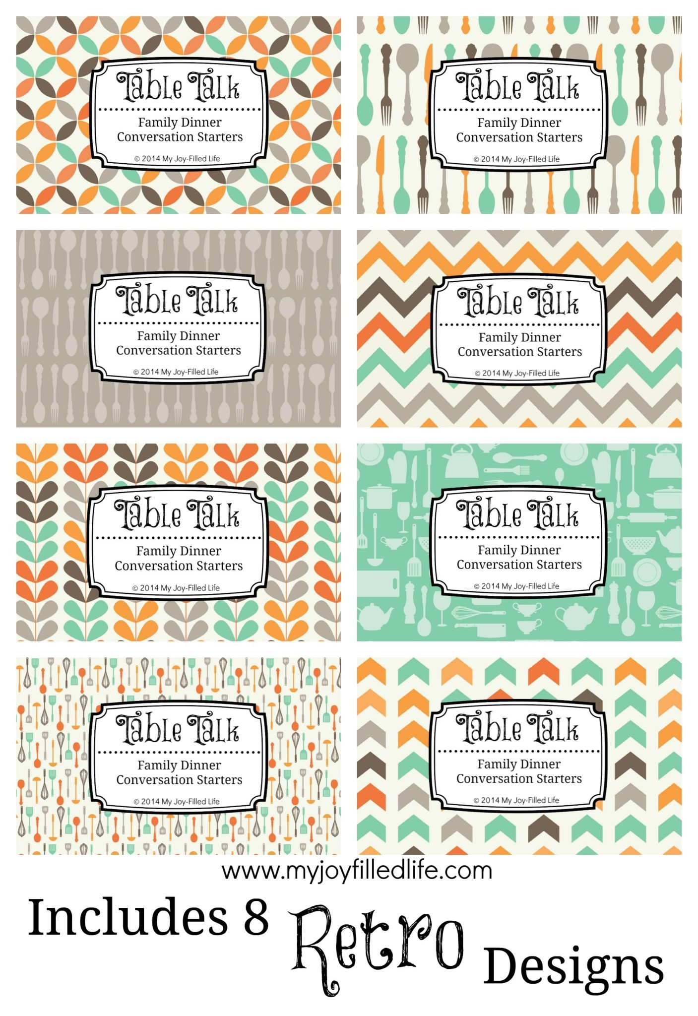 Printable Family Dinner Conversation Starters Cards - My Joy regarding Free Printable Conversation Cards