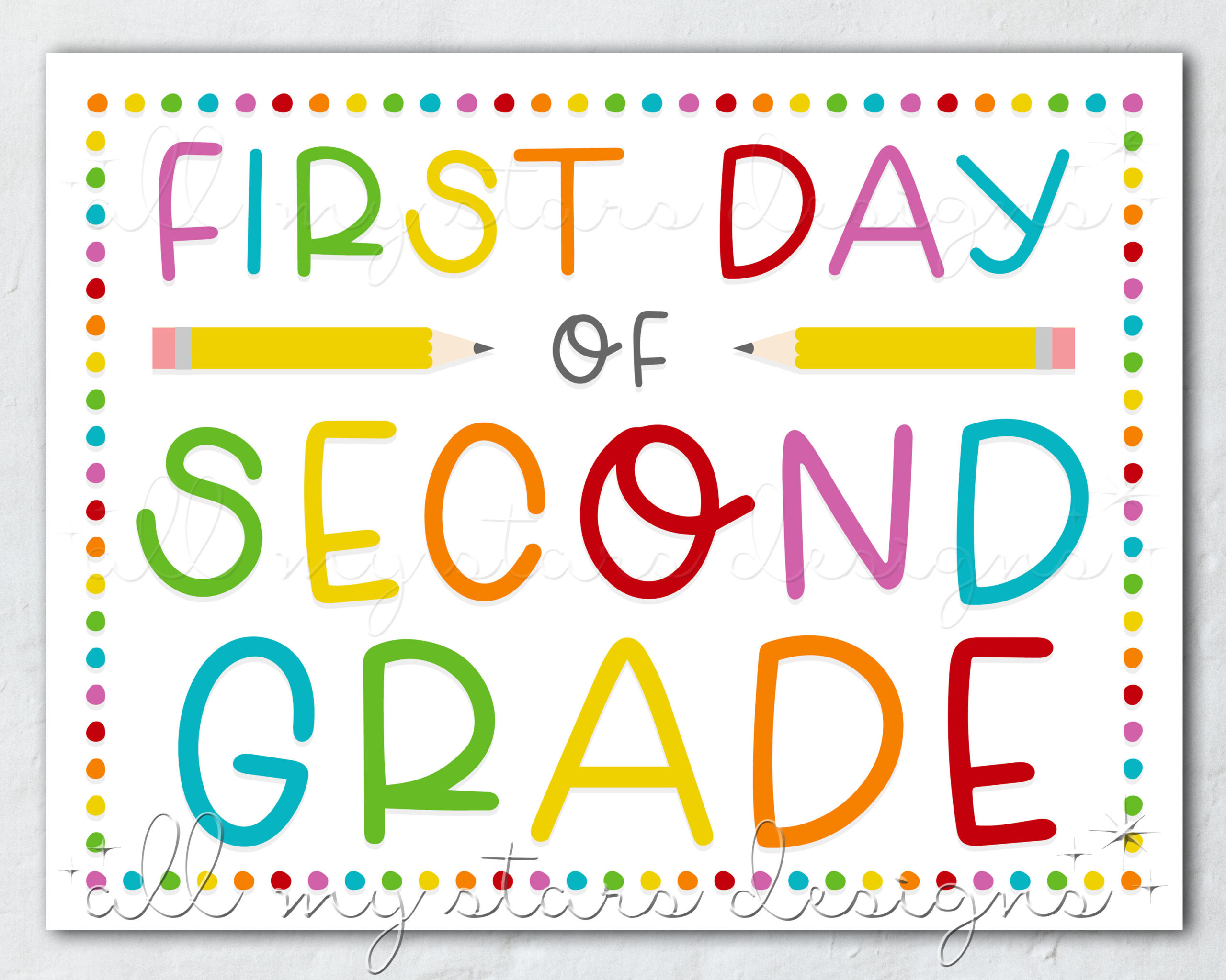 Printable First Day Of Second Grade Sign | Instant Download with regard to First Day Of Second Grade Printable