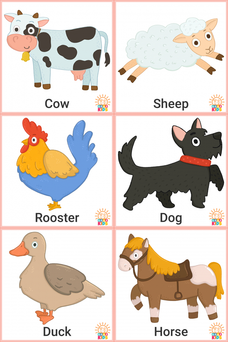 Printable Flashcards For Kids – Farm Animals | Amax Kids for Free Printable Farm Animals