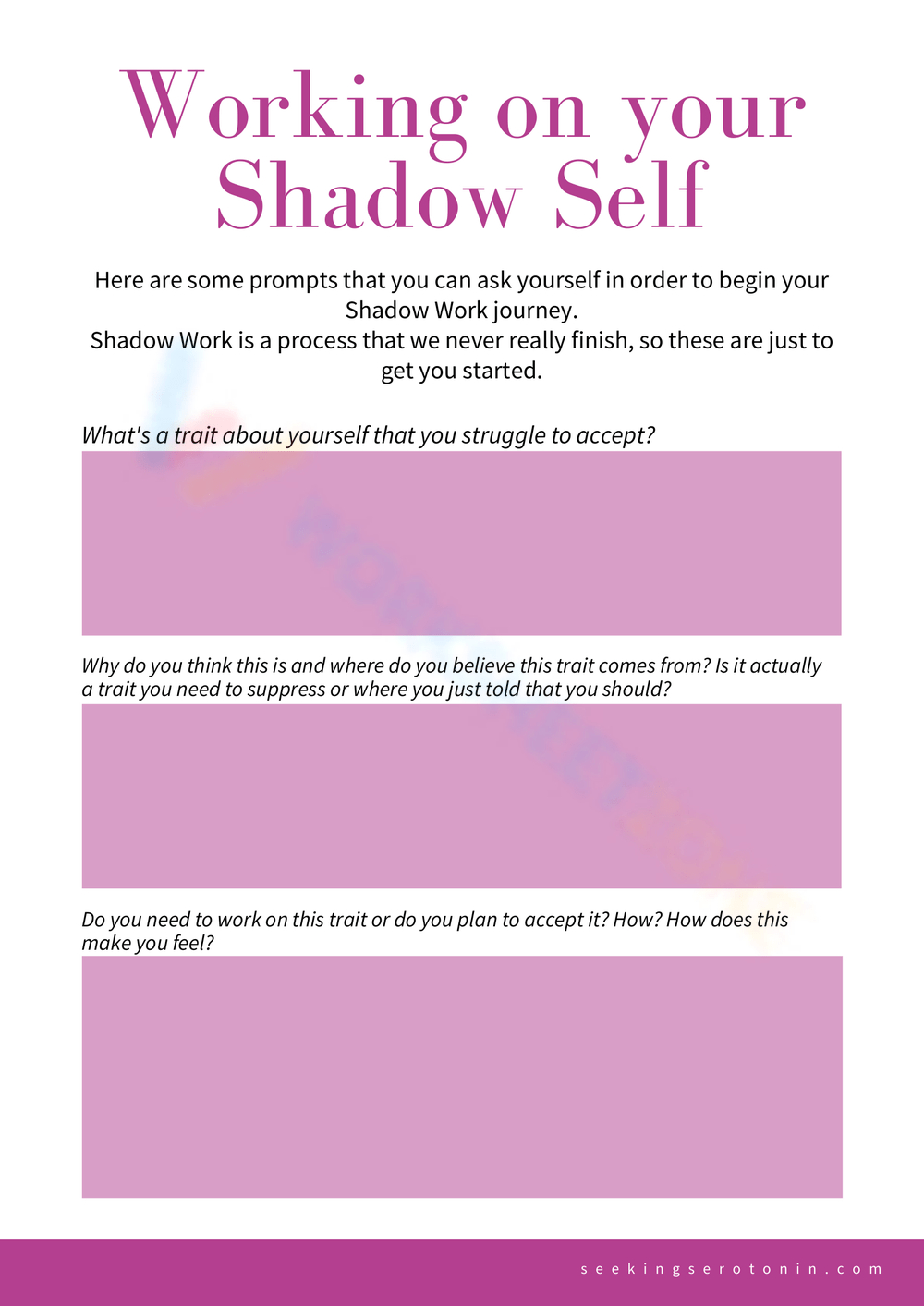 Printable Grade 9 Shadow Work Worksheets with Free Printable Shadow Work Worksheet