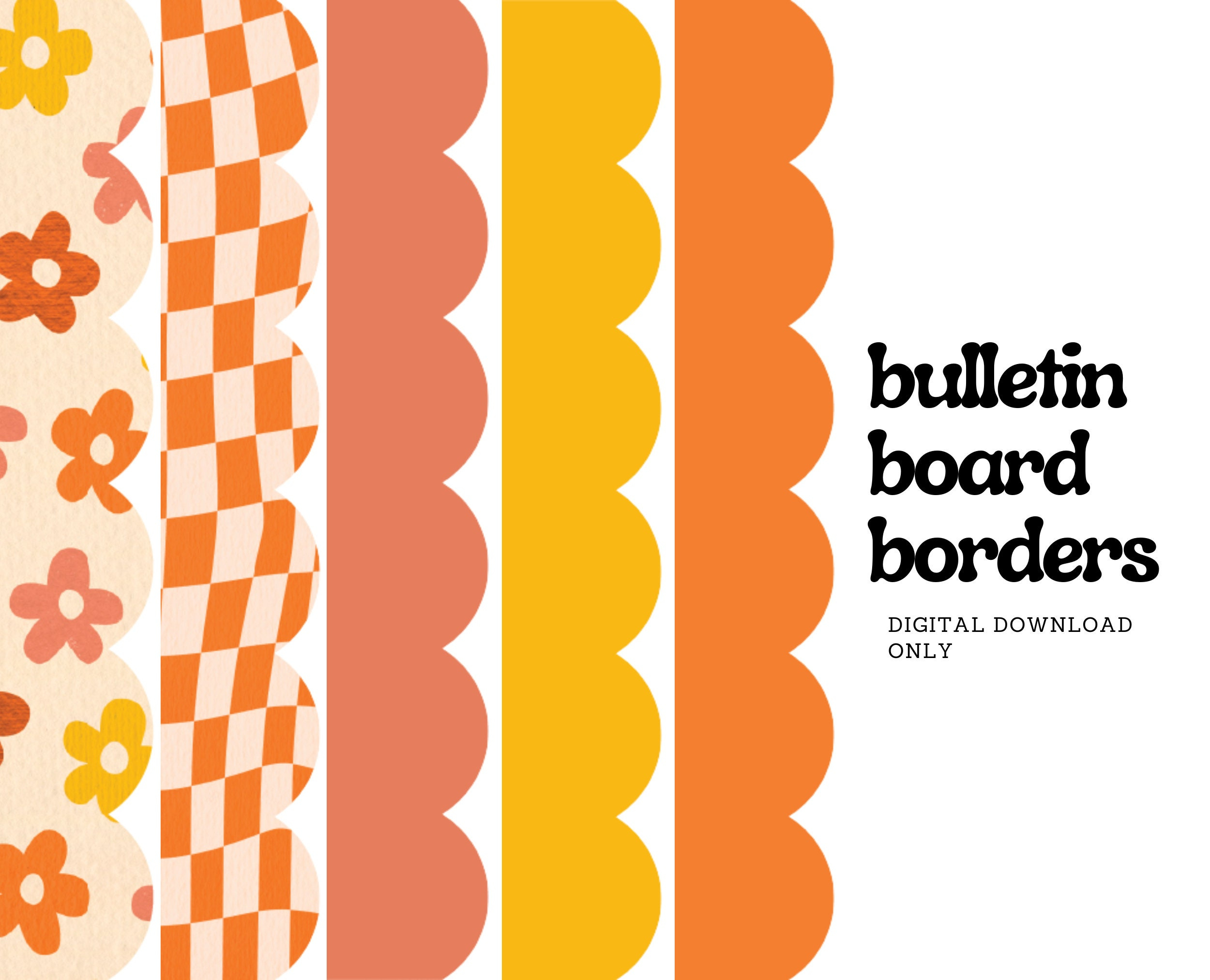 Printable Groovy Borders (Bulletin Board) - 5 Designs Included inside Border For Bulletin Board Printable