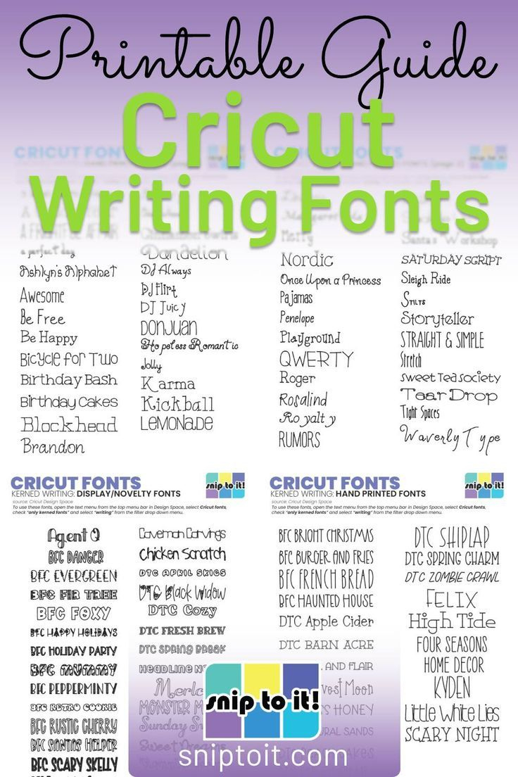 Printable Guide To Cricut Writing Fonts regarding Free Printable Cricut Font Cheat Sheet