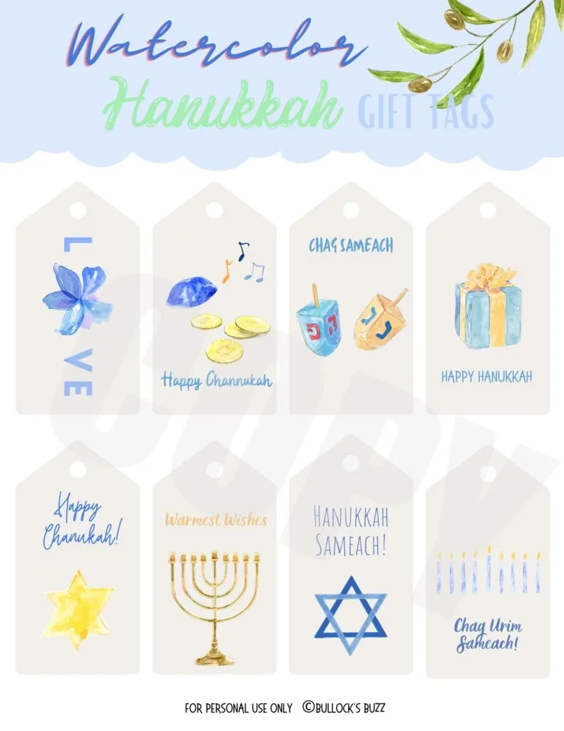 Printable Hanukkah Gift Tags - Bullock&amp;#039;S Buzz inside Hanukkah Gift Tags Printable