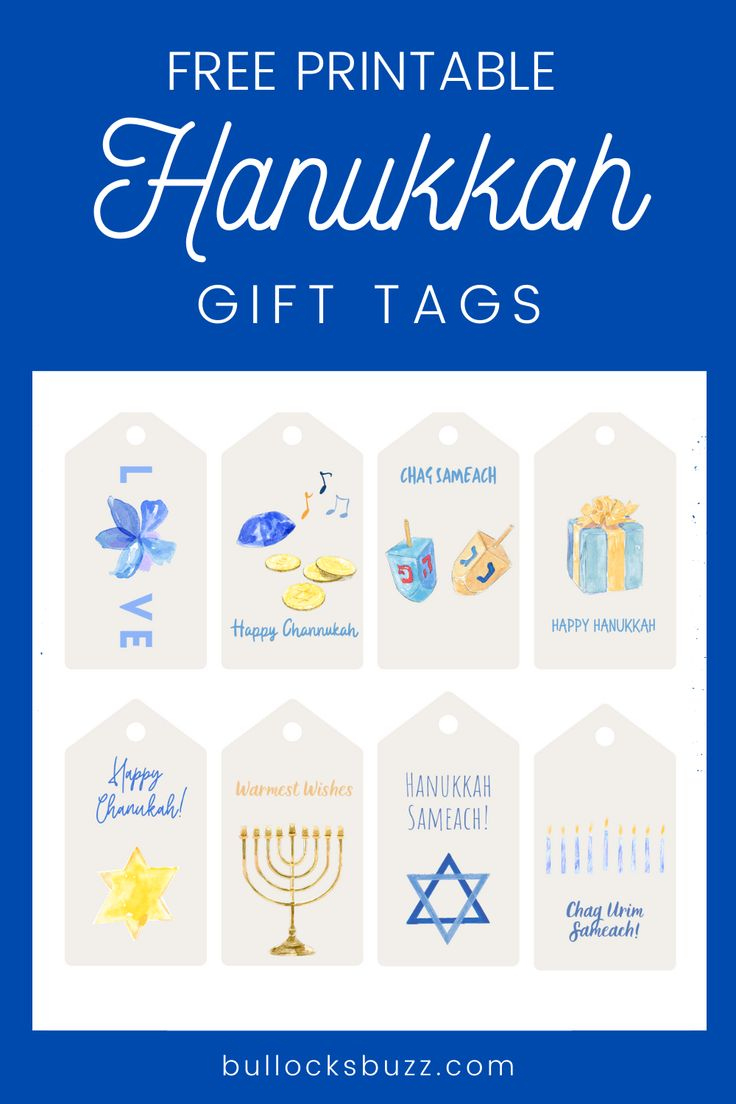 Printable Hanukkah Gift Tags with regard to Hanukkah Gift Tags Printable