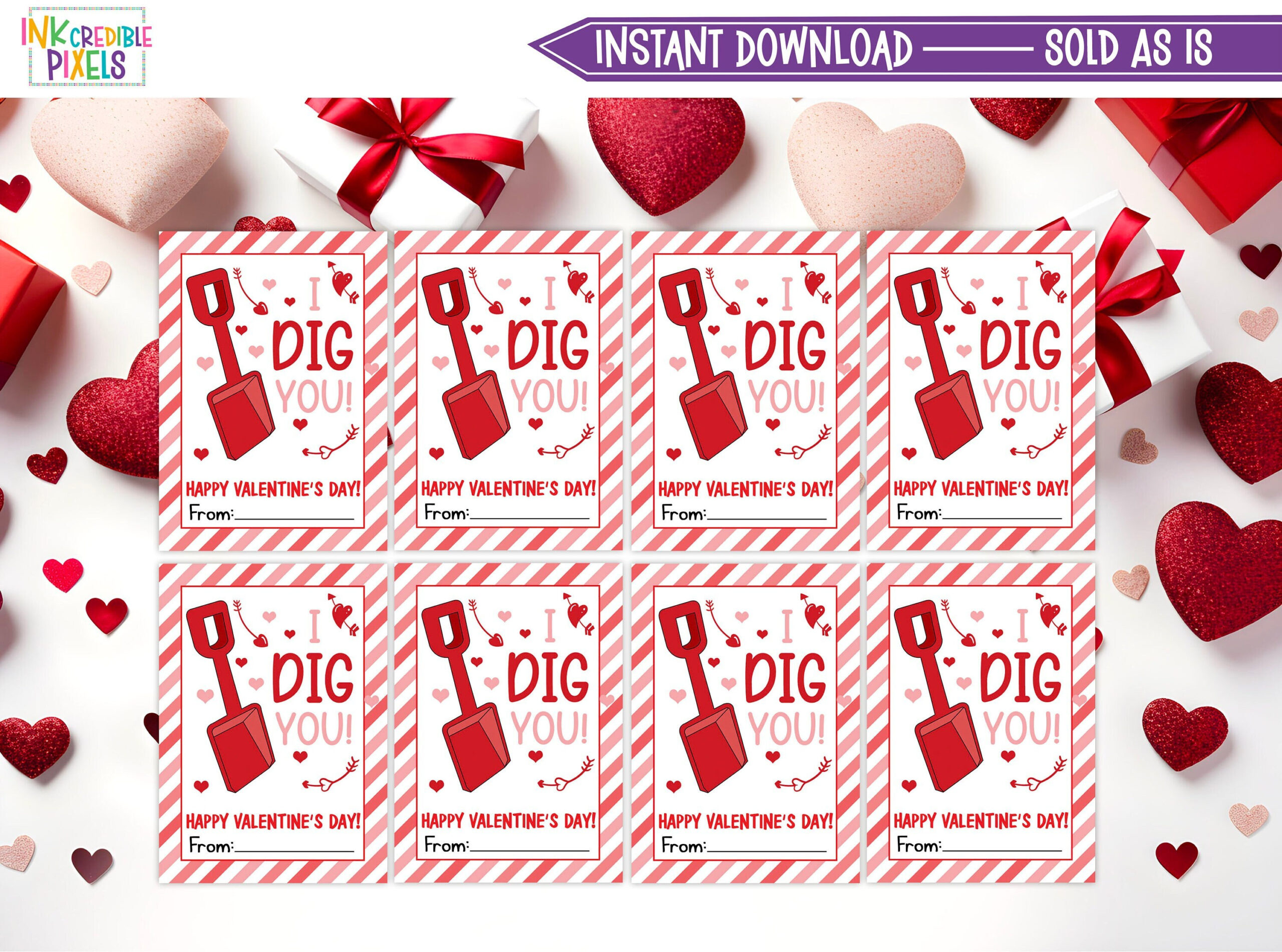 Printable I Dig You Valentine&amp;#039;S Day Cards, Valentine&amp;#039;S Day Gift for I Dig You Valentine Printable