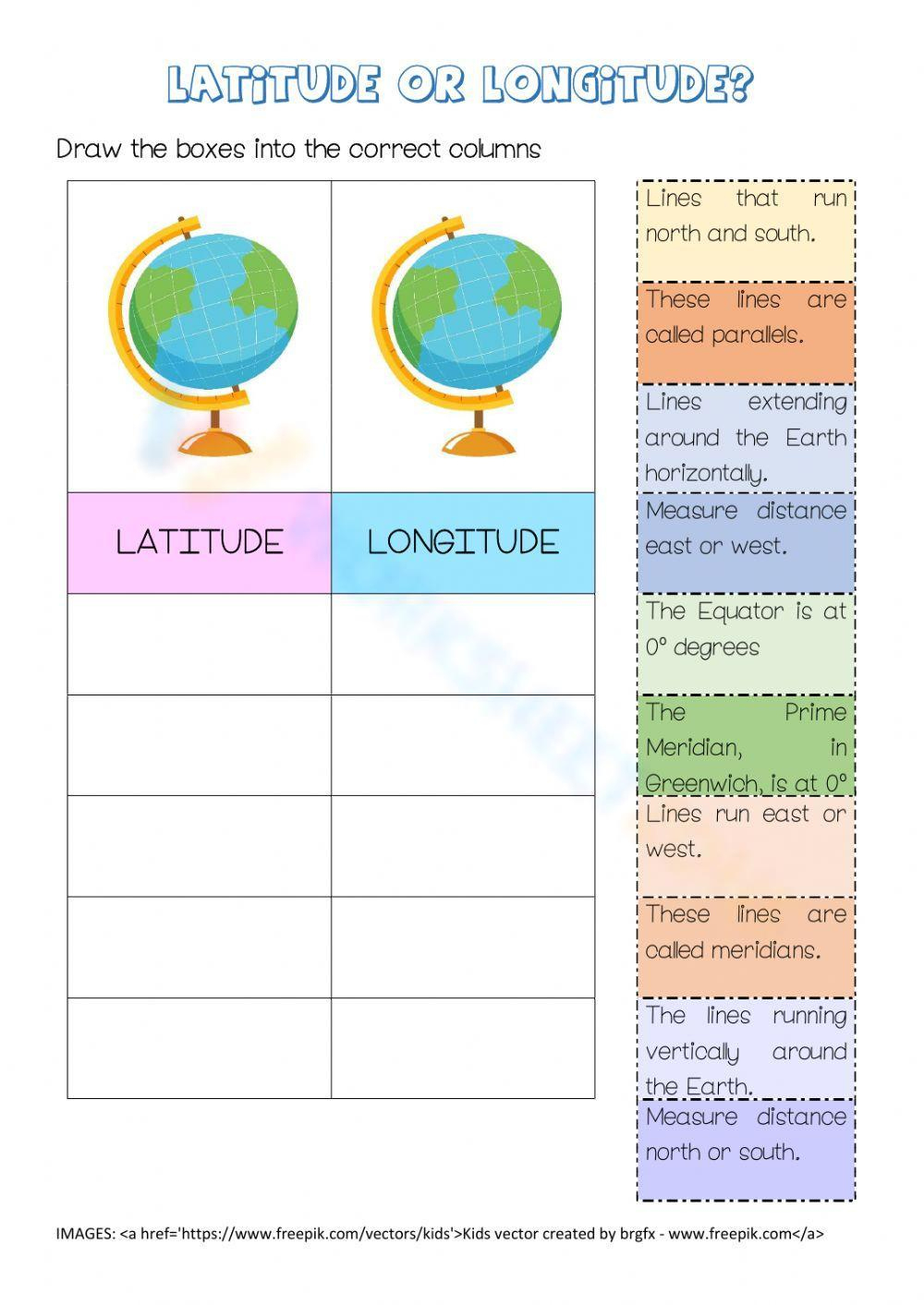 Printable Latitude And Longitude Worksheets regarding Latitude and Longitude Free Printable Worksheets