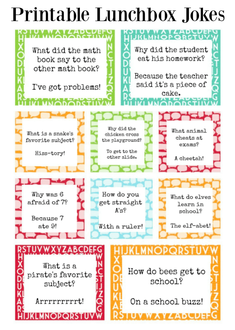 Printable Lunch Box Jokes To Bring A Smile At Lunchtime! with regard to Free Printable Lunch Box Jokes