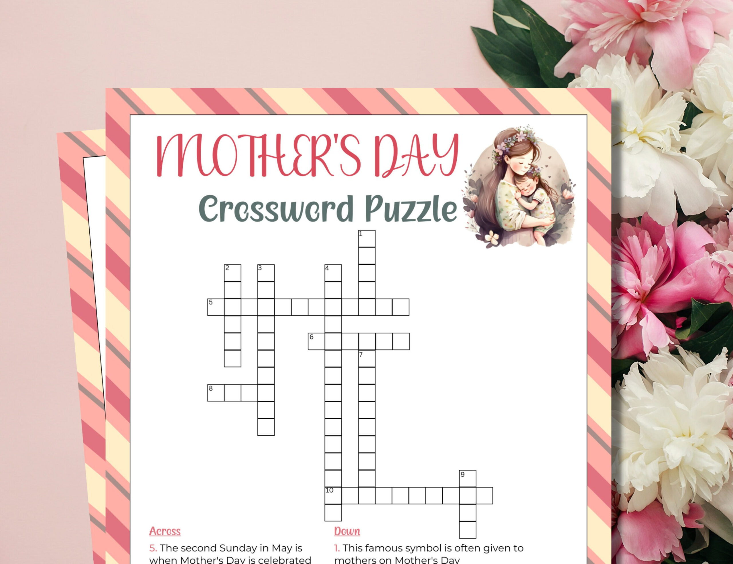 Printable Mother Deals S Day Crossword Puzzle pertaining to Mother&amp;#039;S Day Crossword Puzzles Printable