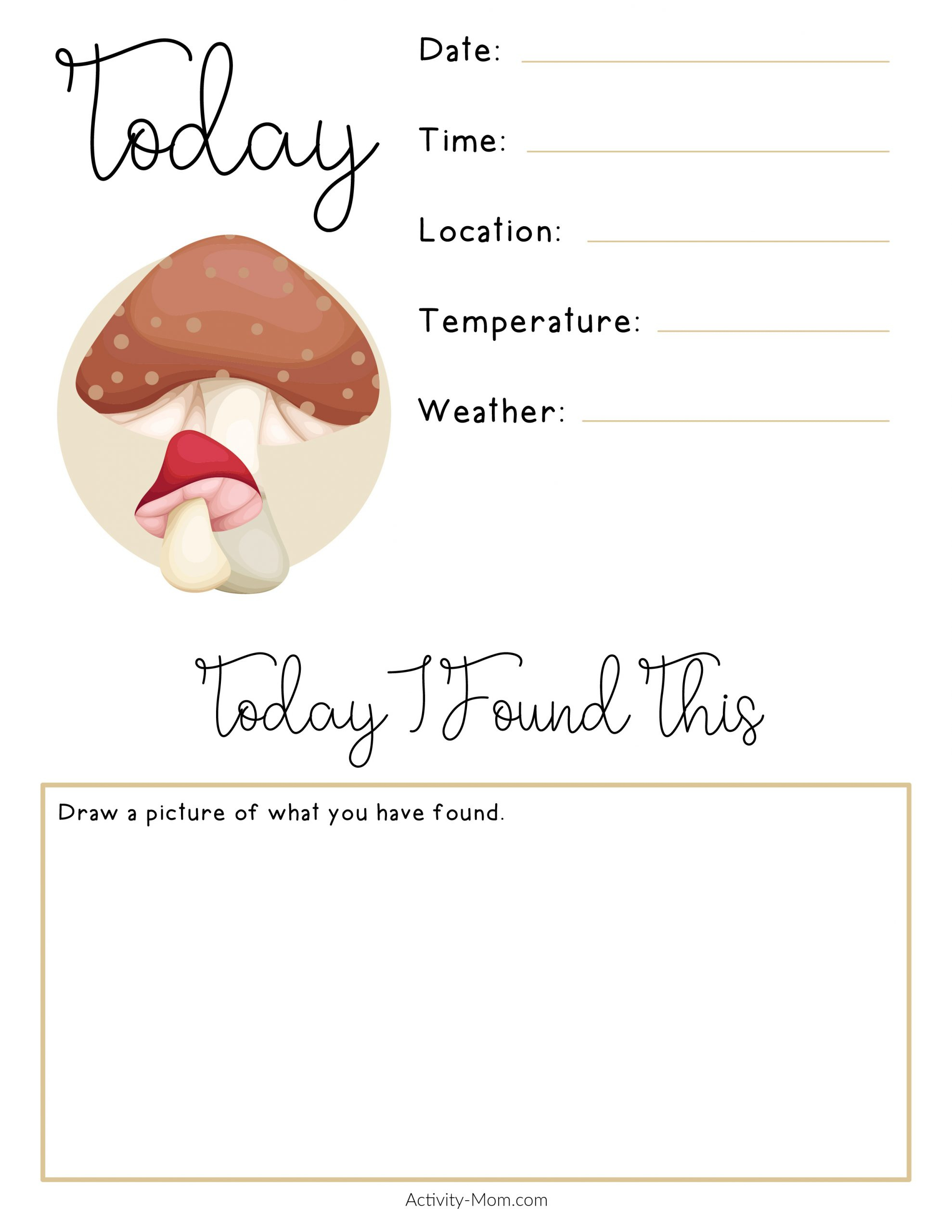 Printable Nature Journal For Kids - The Activity Mom intended for Free Nature Journal Printables