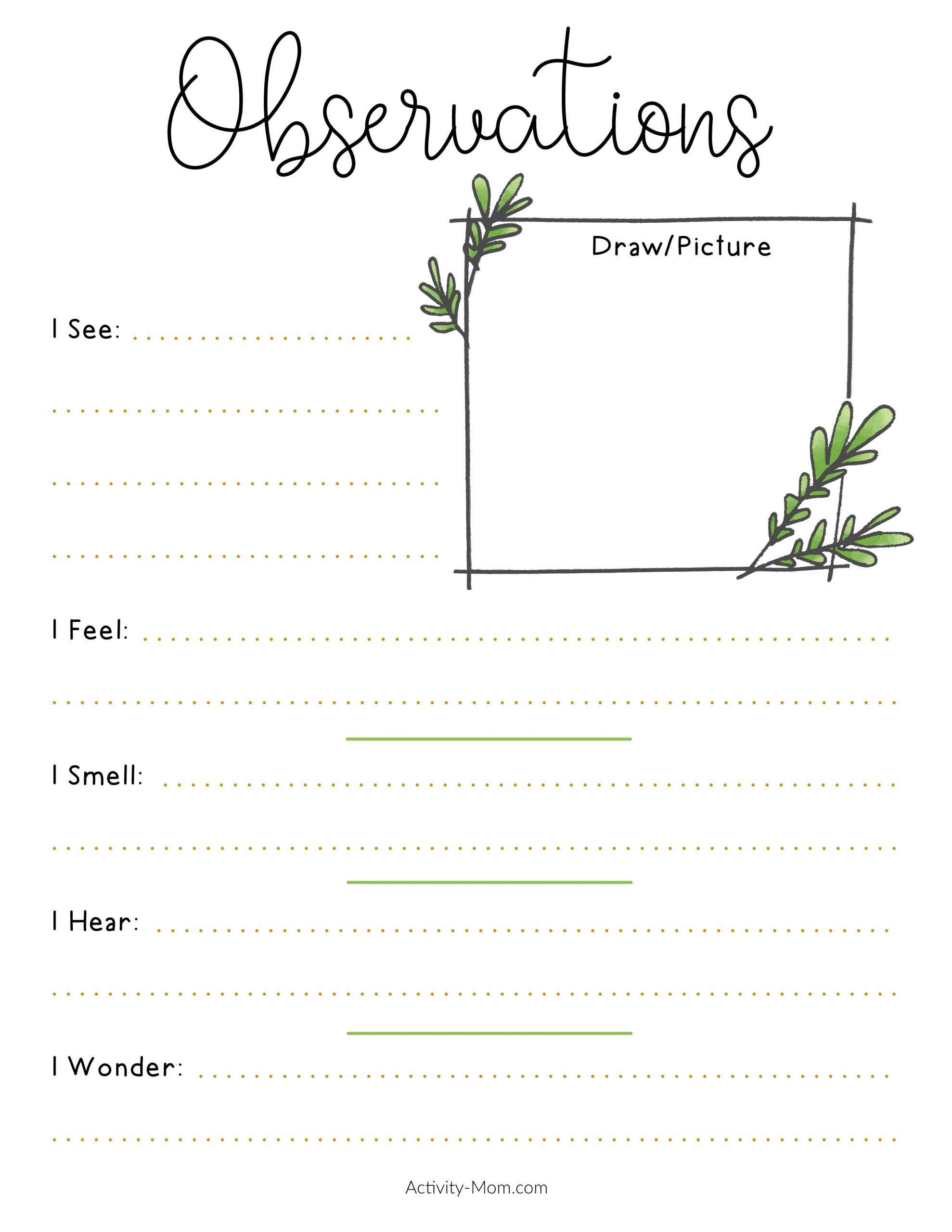 Printable Nature Journal For Kids - The Activity Mom intended for Free Nature Journal Printables