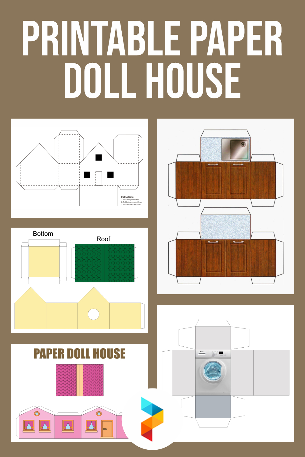 Printable Paper Doll House with regard to Free Printable Dollhouse Furniture Templates
