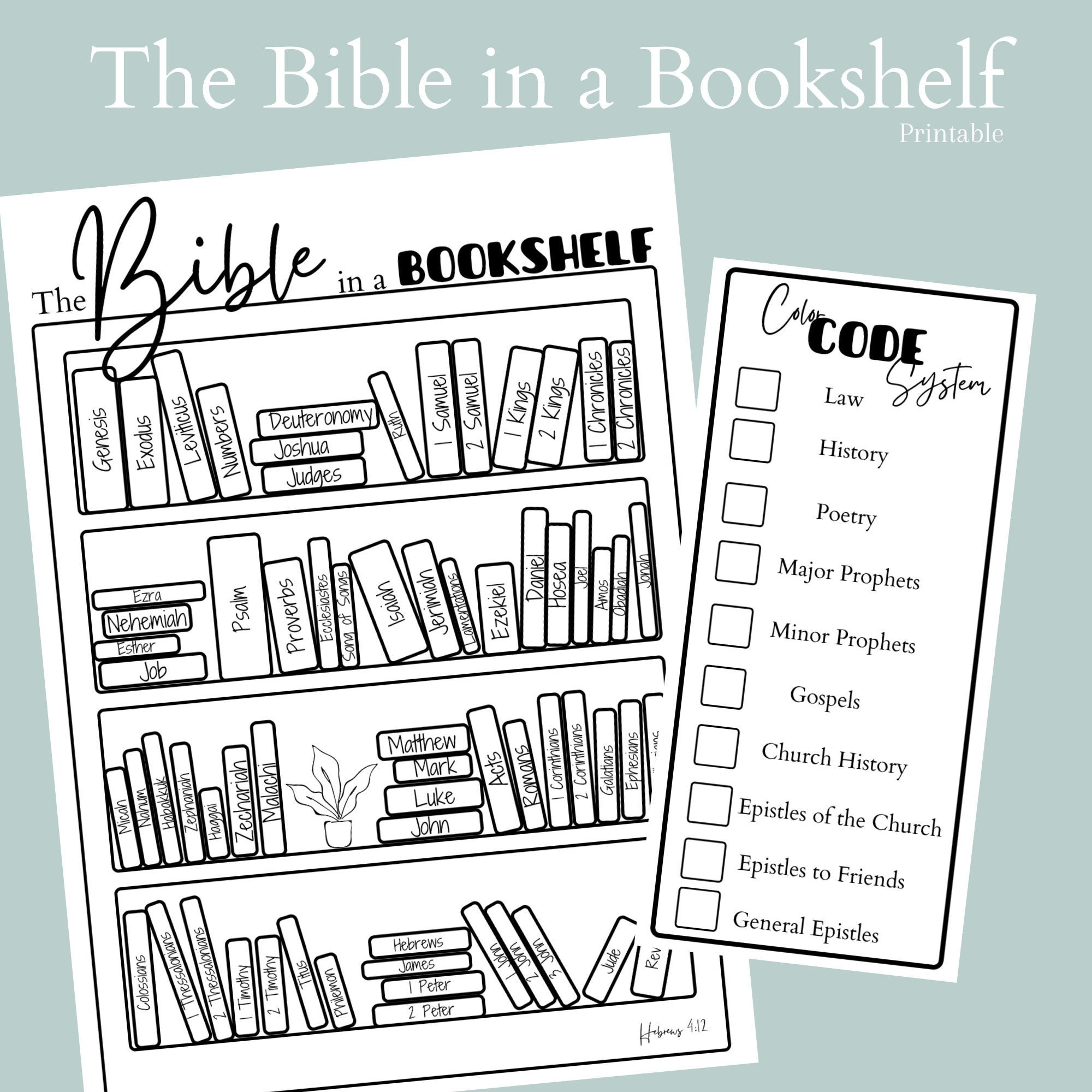 Printable Pdf || The Bible In A Bookshelf || Bible Reading Tracker intended for Bible Bookshelf Printable Free