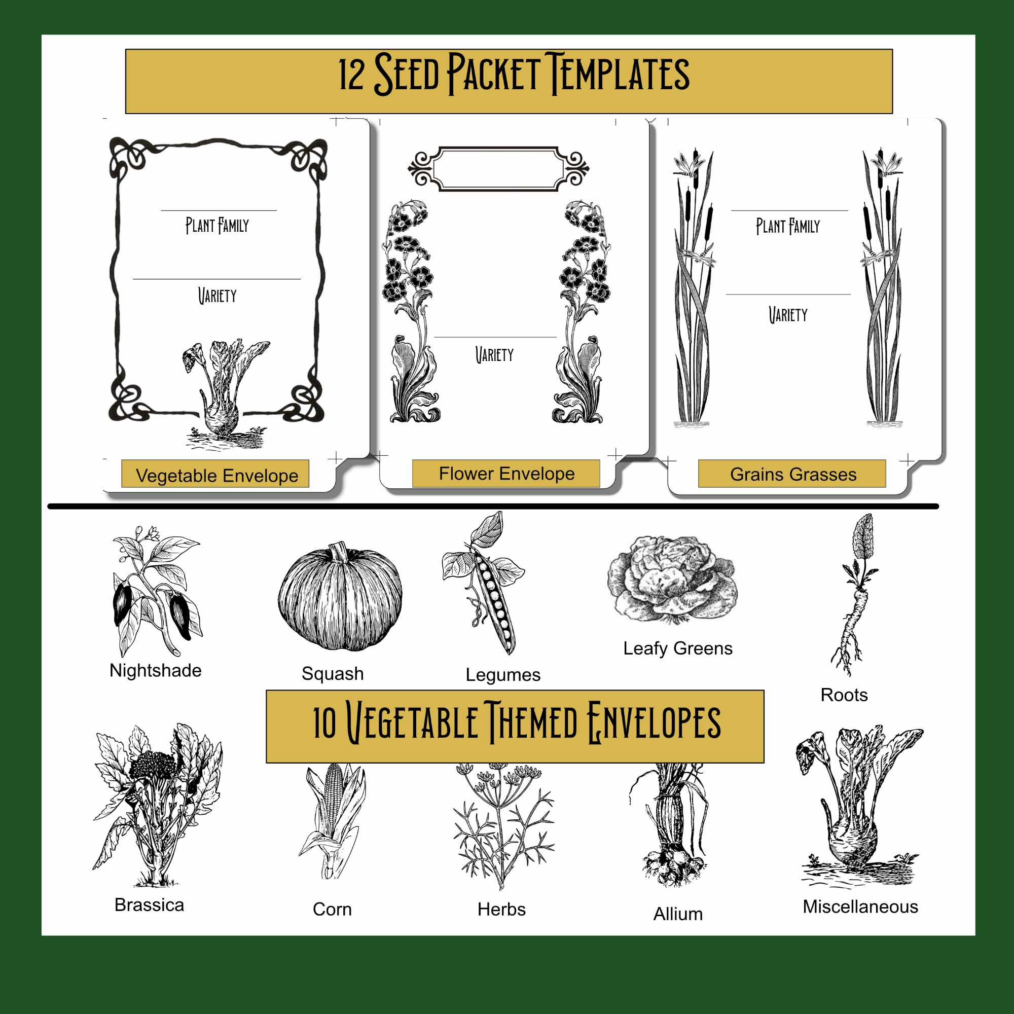 Printable Seed Packet Envelopes inside Free Printable Seed Packet Templates