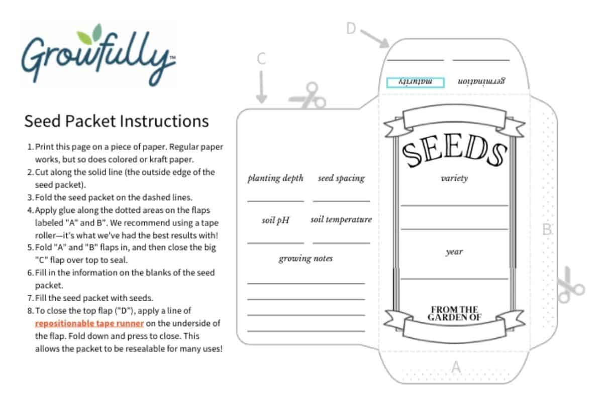 Printable Seed Packets For Seed Saving &amp;amp; Sharing - Growfully with regard to Free Printable Printable Seed Packet Template
