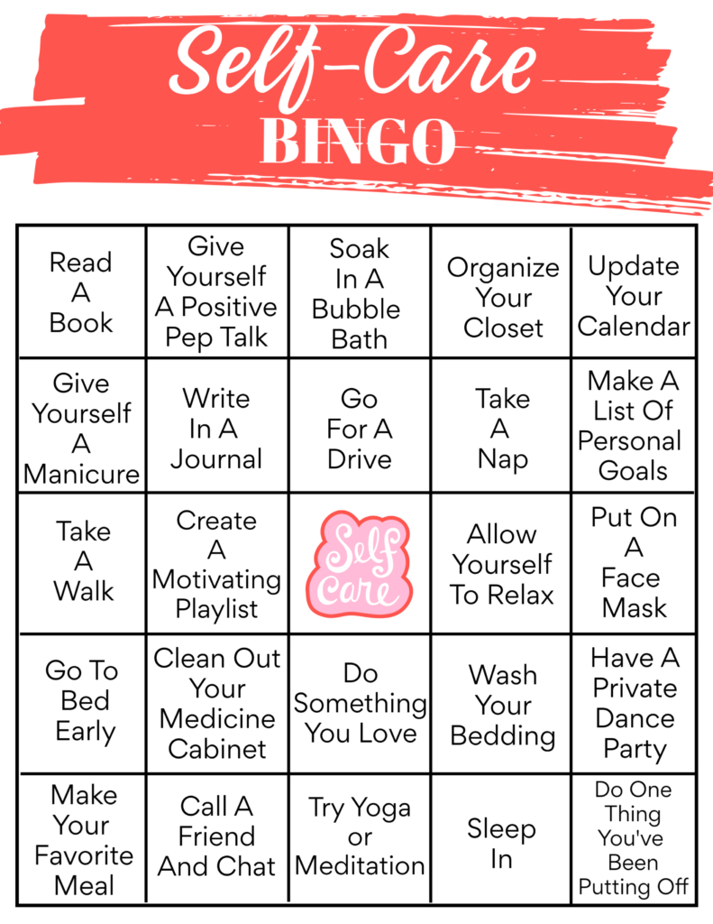 Printable Self Care Bingo For Moms To Help You Jumpstart Your Self regarding Self Care Bingo Free Printable