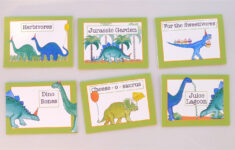 Printable Set Of 6 Food Tents For Dinosaur Themed Party – Food within Free Printable Dinosaur Party Food Labels