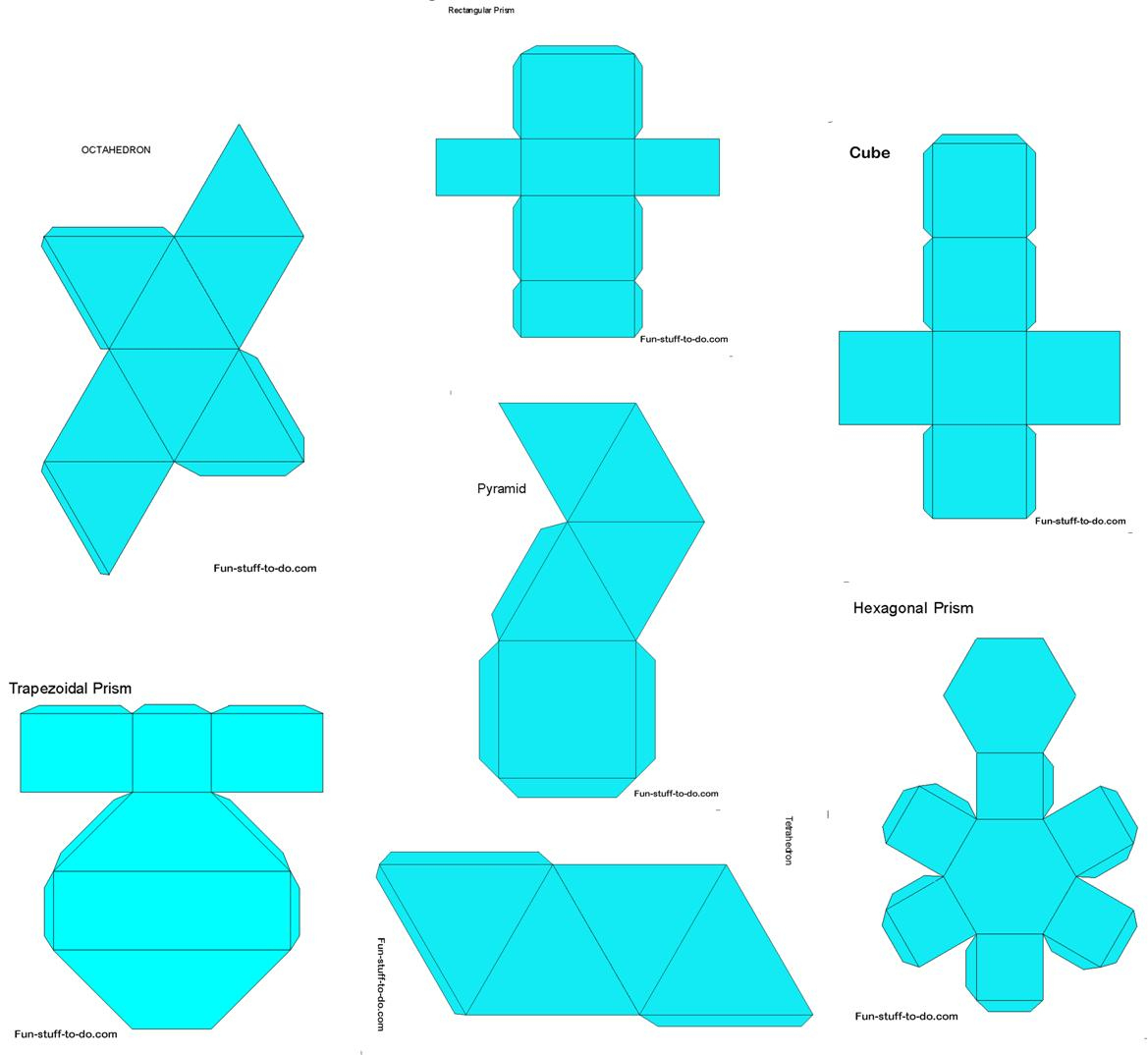 Printable Shapes regarding Free Printable Nets of 3d Shapes