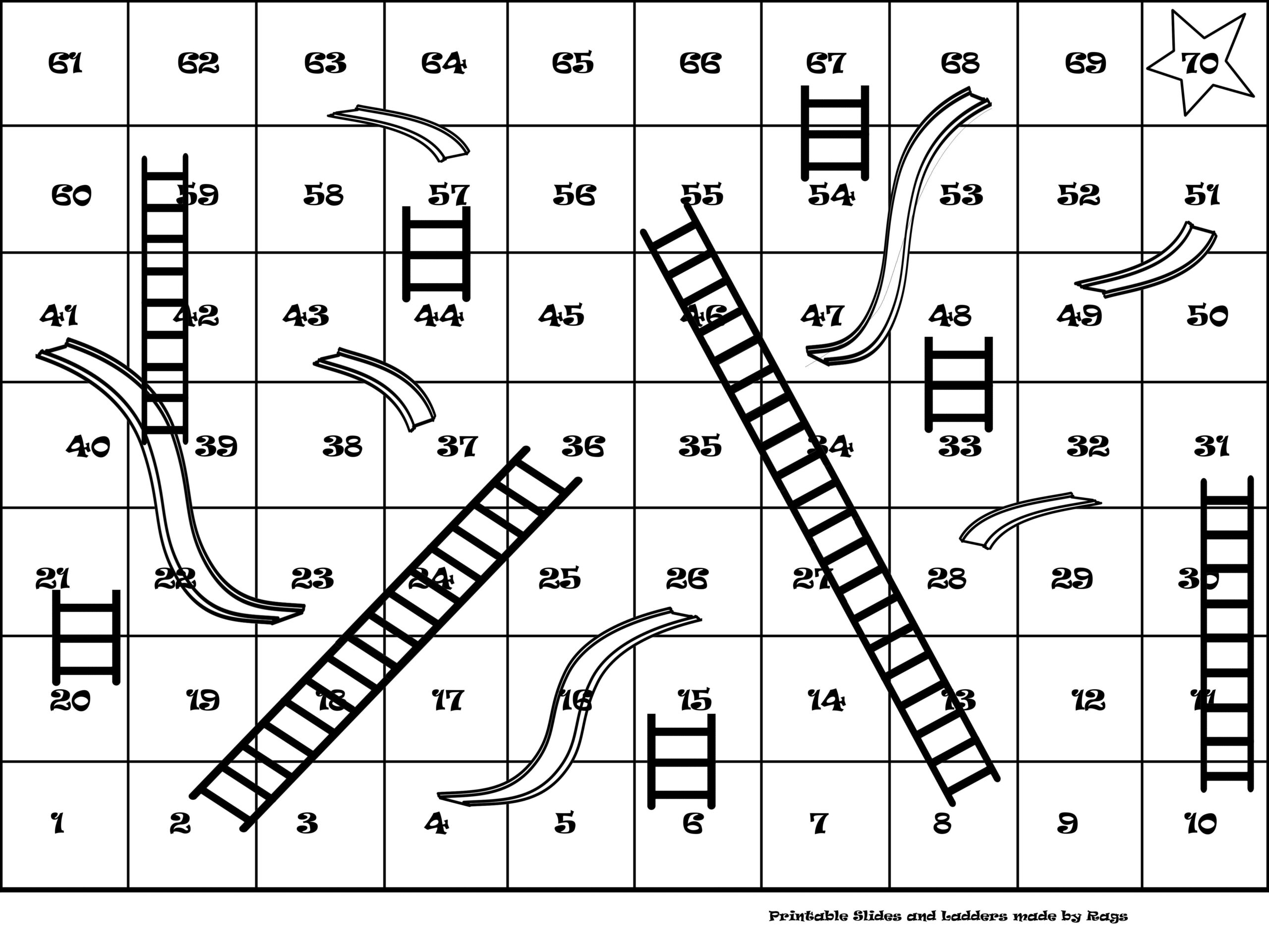 Printable Slides And Ladders Prints On 4 Sheets Of Paper. You Can intended for Chutes And Ladders Game Board Printable