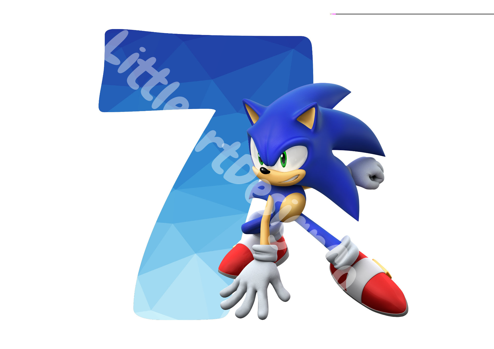Printable Sonic The Hedgehog 7. Geburtstag | Cake Topper regarding Printable Sonic Cake Topper