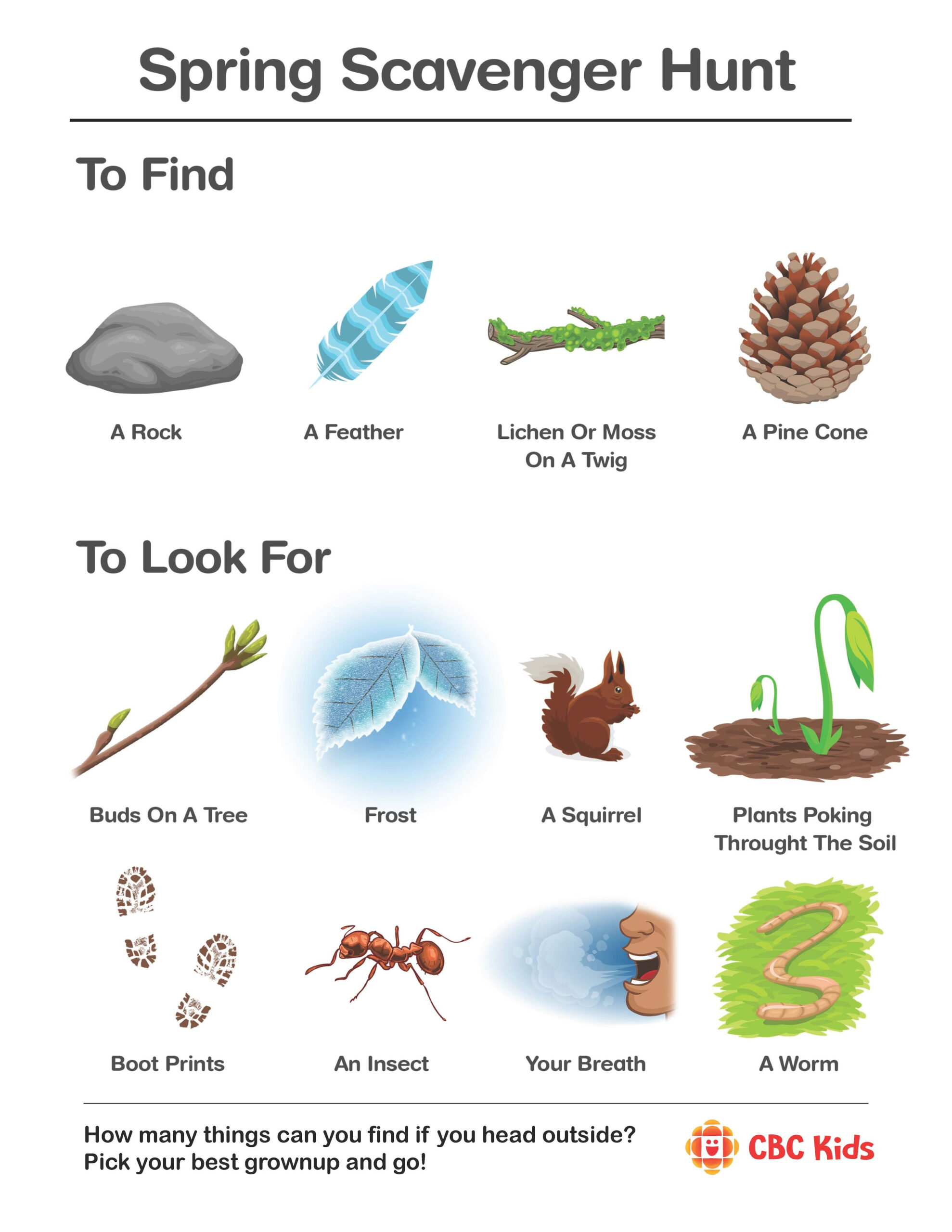 Printable Spring Scavenger Hunt | Articles | Cbc Kids for Printable Spring Scavenger Hunt