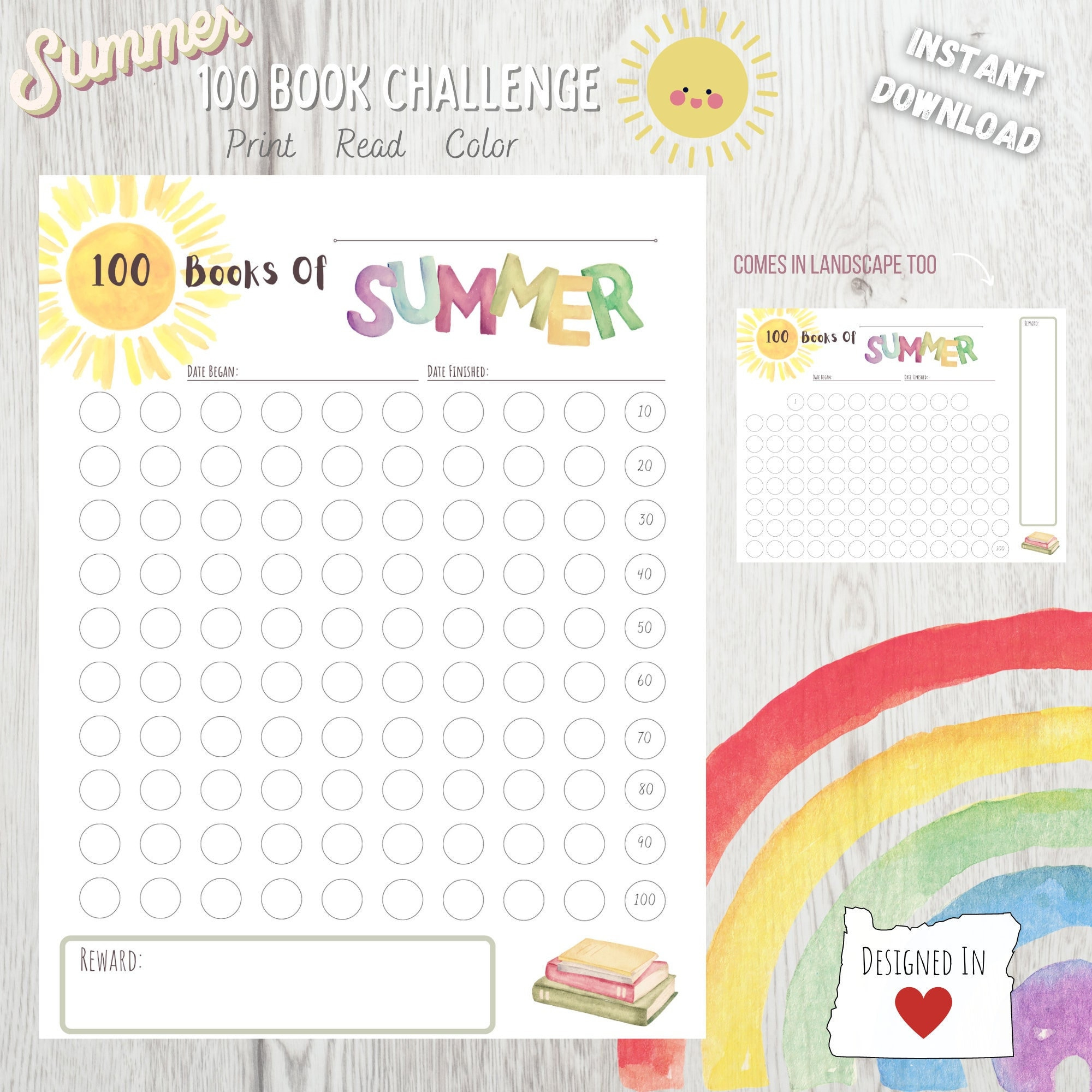 Printable Summer Reading Challenge | 100 Book Tracker For Children pertaining to 100 Books Of Summer Printable