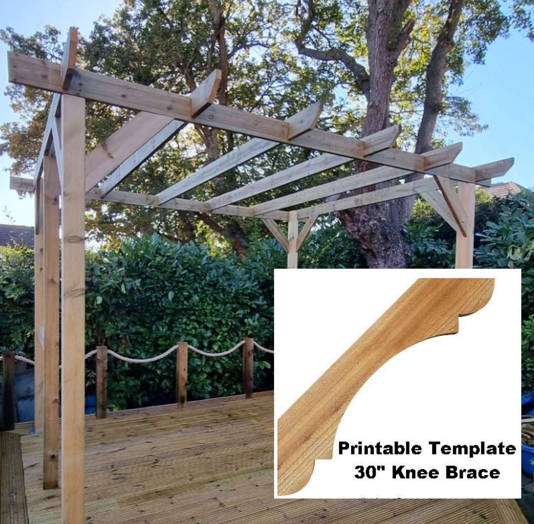 Printable Template, Knee Brace For Pergolas, Arbours, Gazebos - Etsy throughout Pdf Printable Free Printable Pergola End Templates