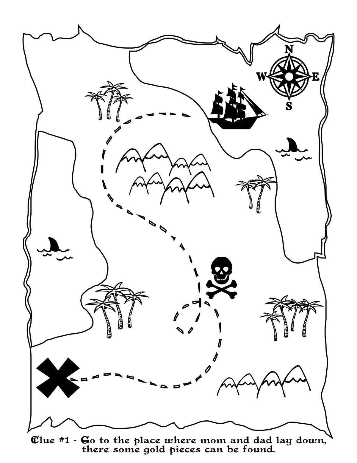Printable Treasure Map Kids Activity – Let&amp;#039;S Diy It All – With with regard to Pirate Scavenger Hunt Free Printable