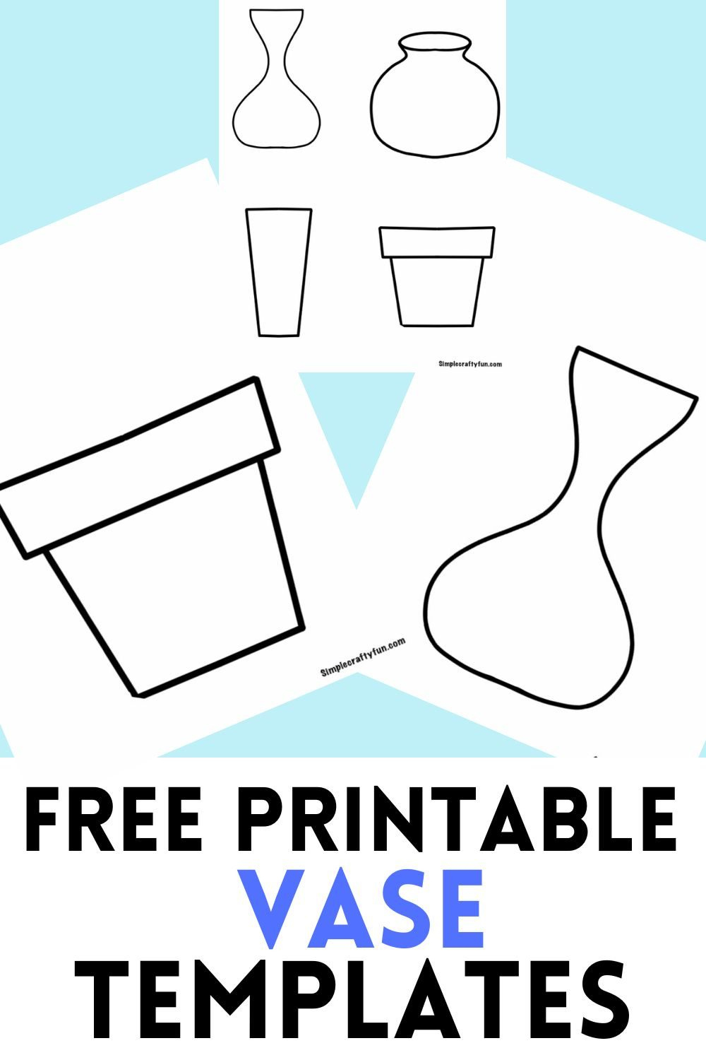 Printable Vase Templates For Crafts 4 Shapes - for Free Printable Flower Vase Template