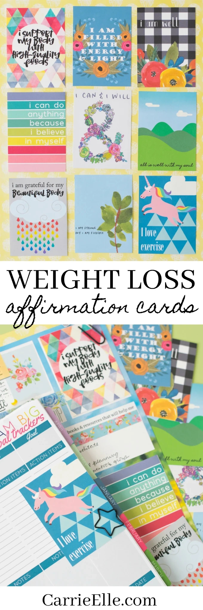 Printable Weight Loss Vision Board Template - Carrie Elle for Free Printable Weight Loss Vision Board Printables