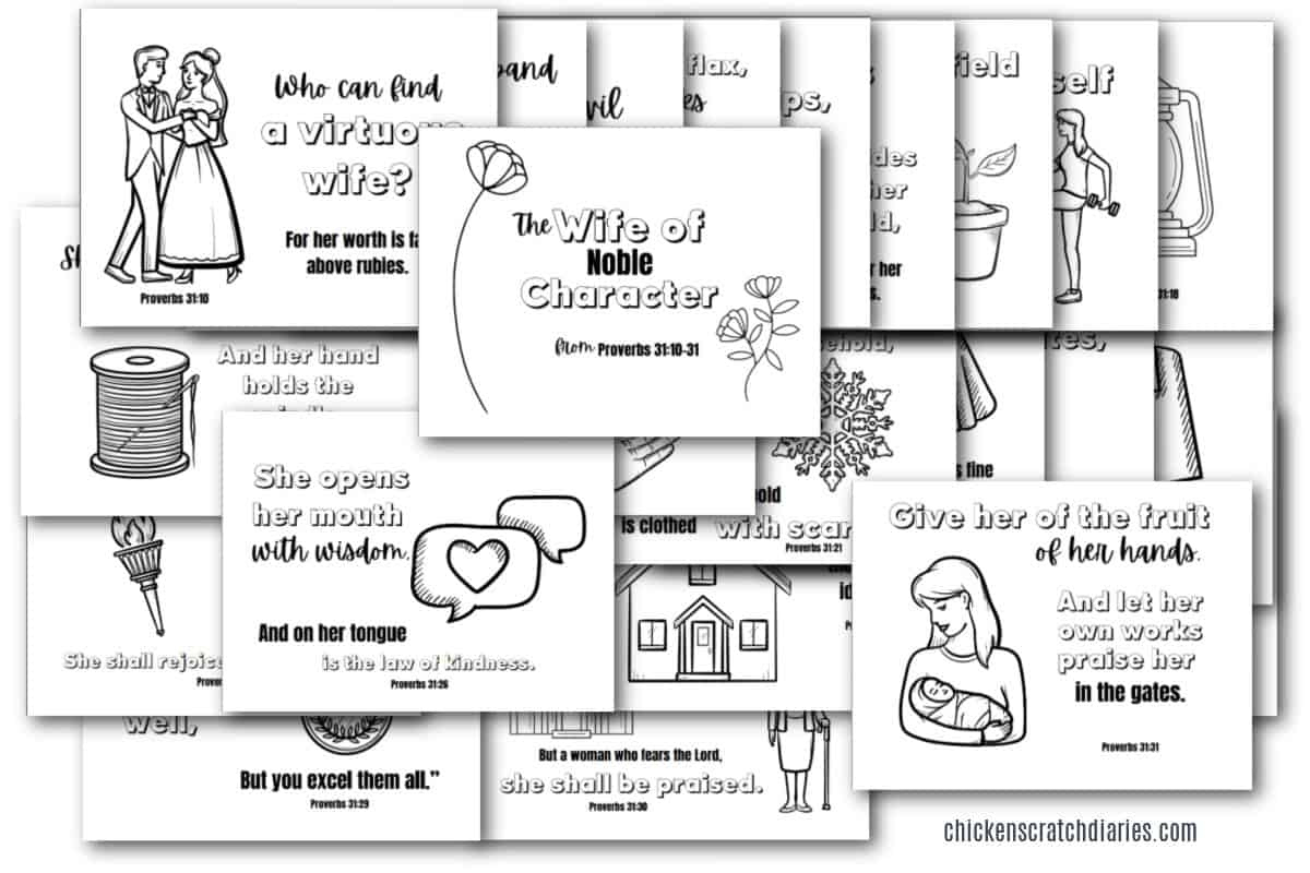 Proverbs 31 Coloring Pages (Free Printable Pack) » Chicken Scratch for Proverbs 31 Free Printable