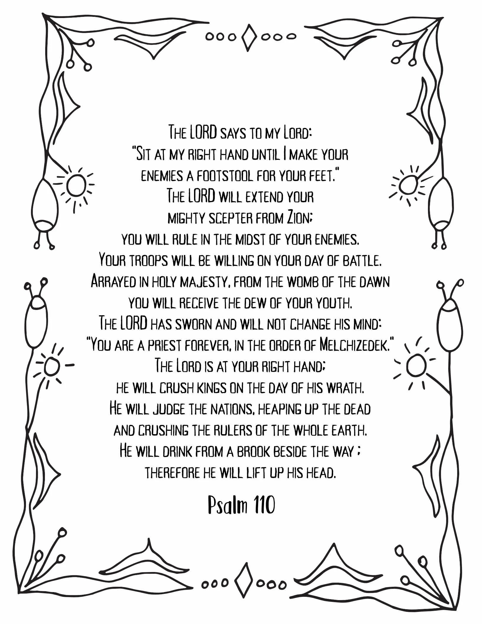 Psalms 101 - 110 - Free Coloring — Stevie Doodles regarding Psalm 100 Free Printable