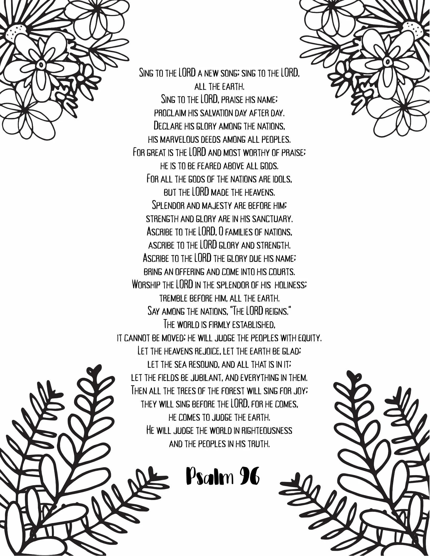 Psalms 91 - 100 - Free Coloring — Stevie Doodles in Free Printable Psalm 91
