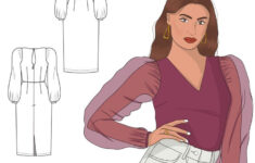 Puff Sleeve Top Pdf Sewing Pattern throughout Printable Puff Sleeve Pattern Free