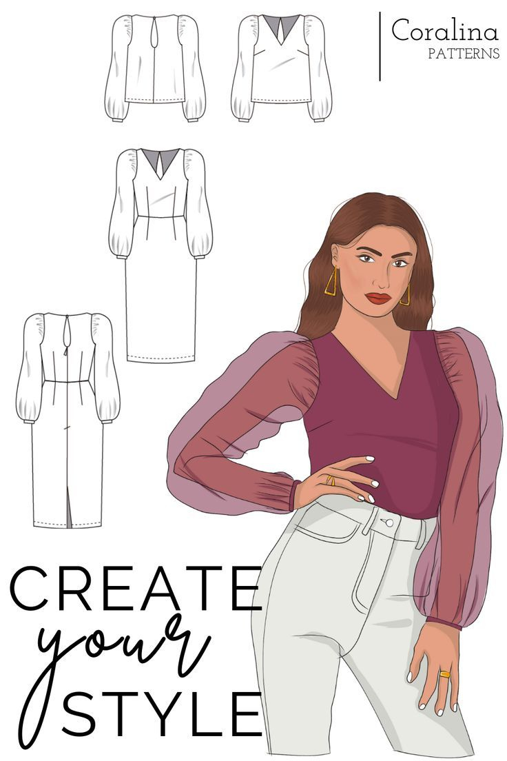Puff Sleeve Top Pdf Sewing Pattern throughout Printable Puff Sleeve Pattern Free