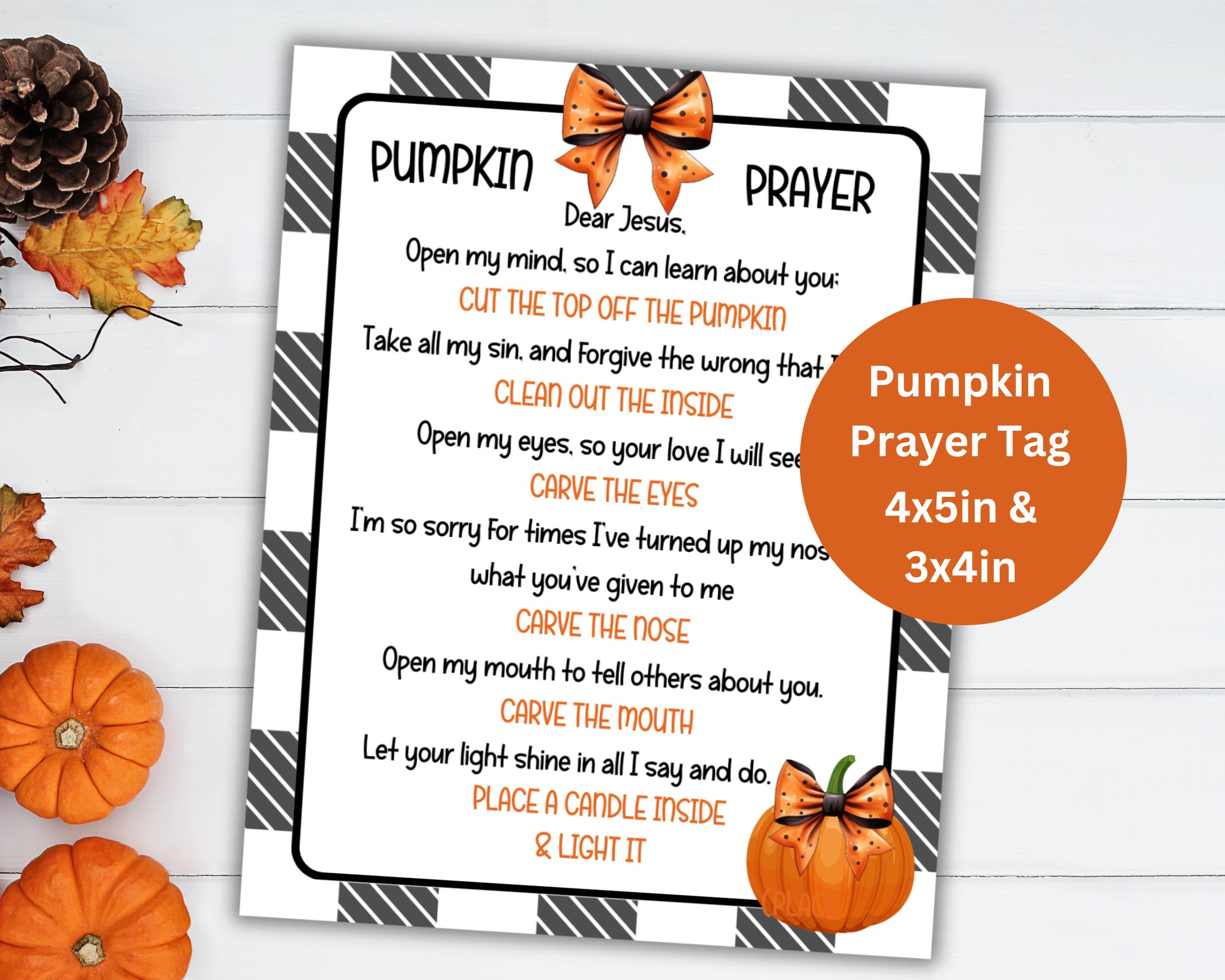 Pumpkin Prayer Treat Tag Printable, Pumpkin Gospel Poem, Kids within Free Printable Pumpkin Gospel Printable