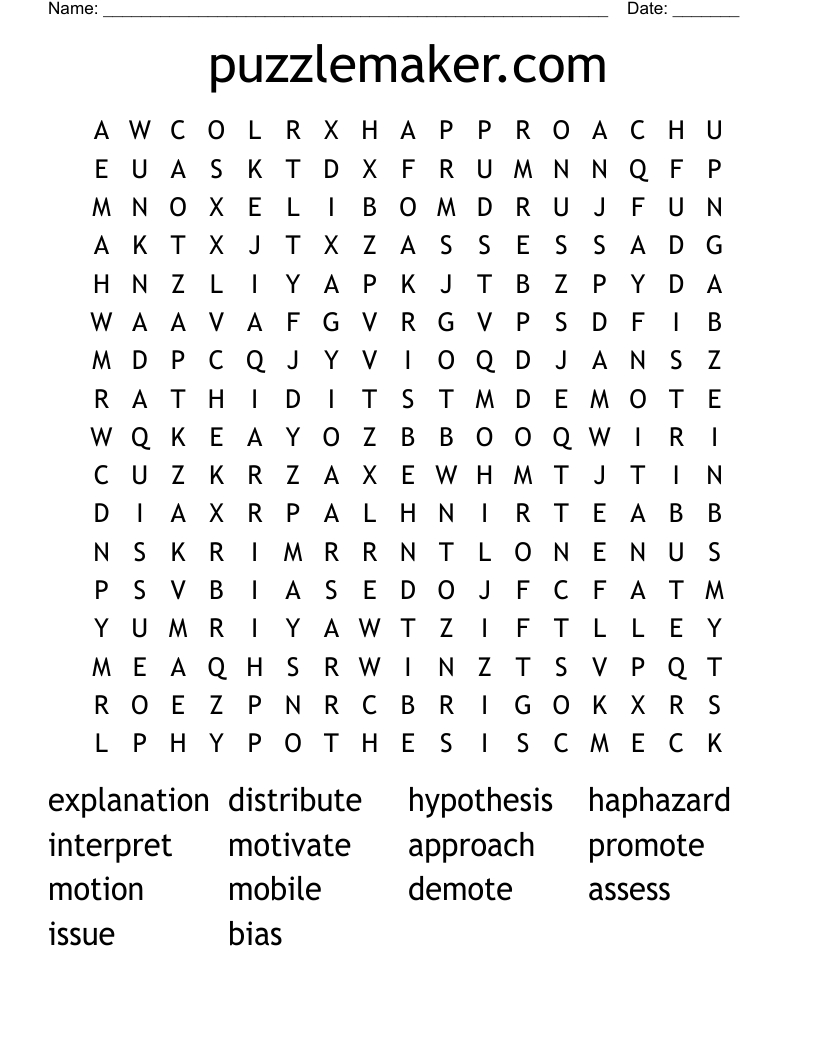 Puzzlemaker Word Search - Wordmint inside Crossword Puzzle Maker For Free Printable
